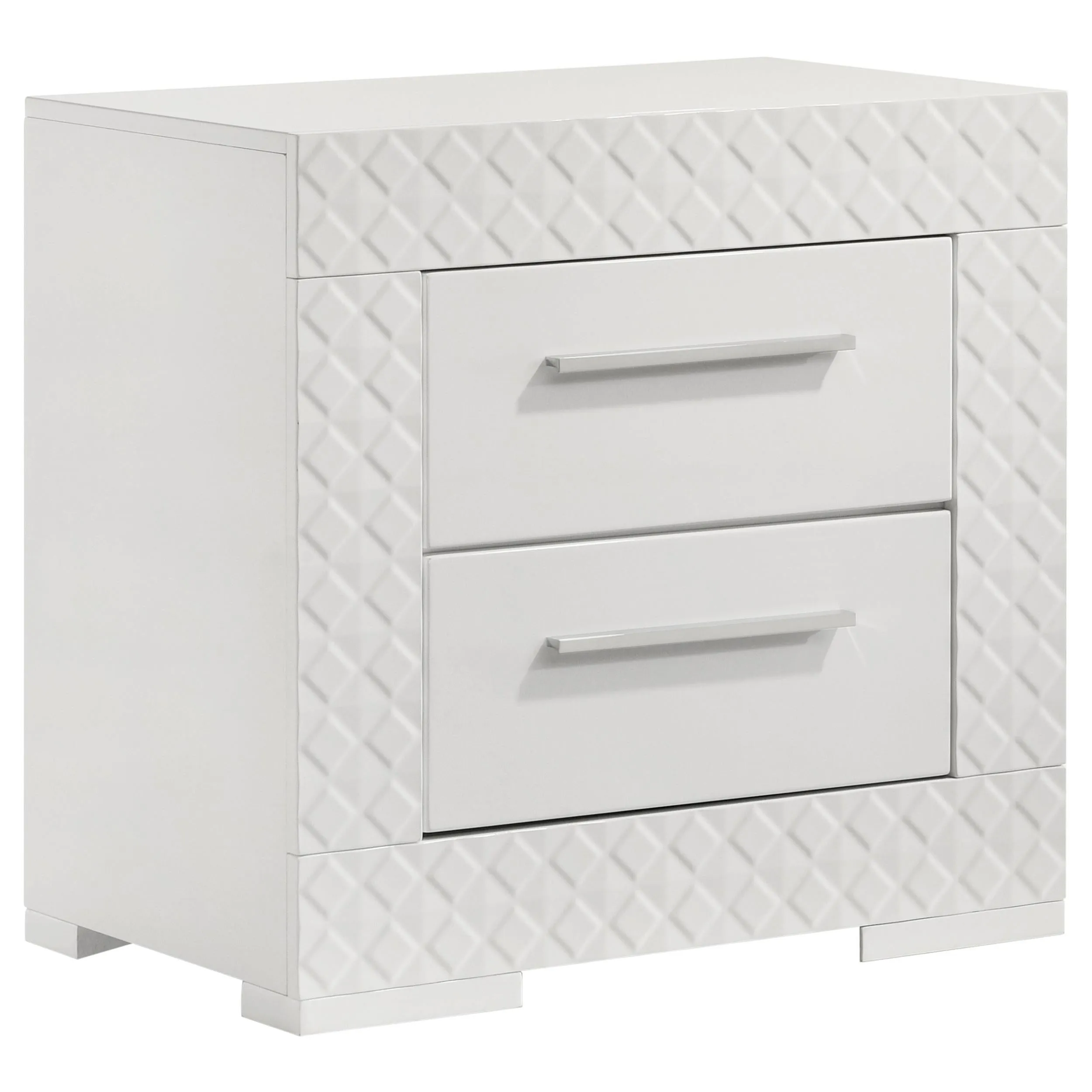 Ives White High Gloss 5-Piece Eastern King Bedroom Set - Image 5