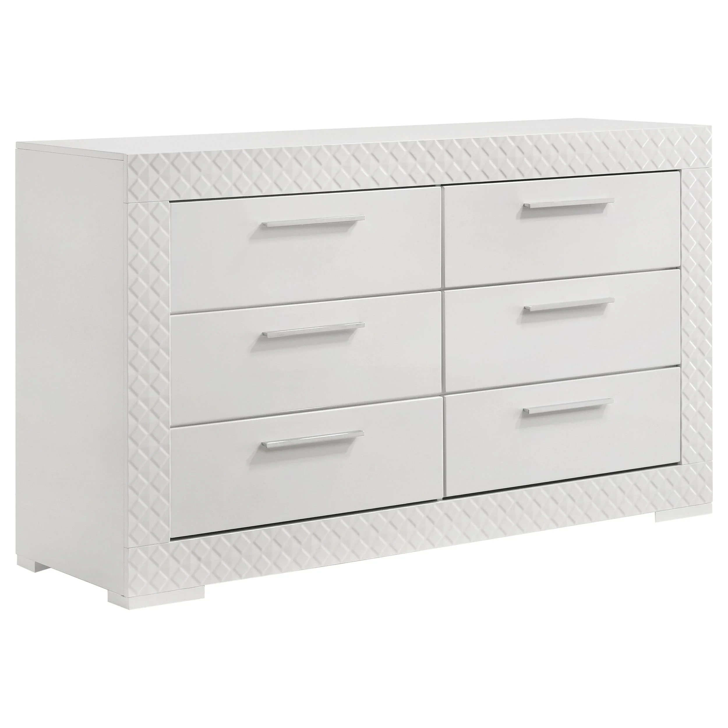 Ives White High Gloss 5-Piece Queen Bedroom Set - Image 7