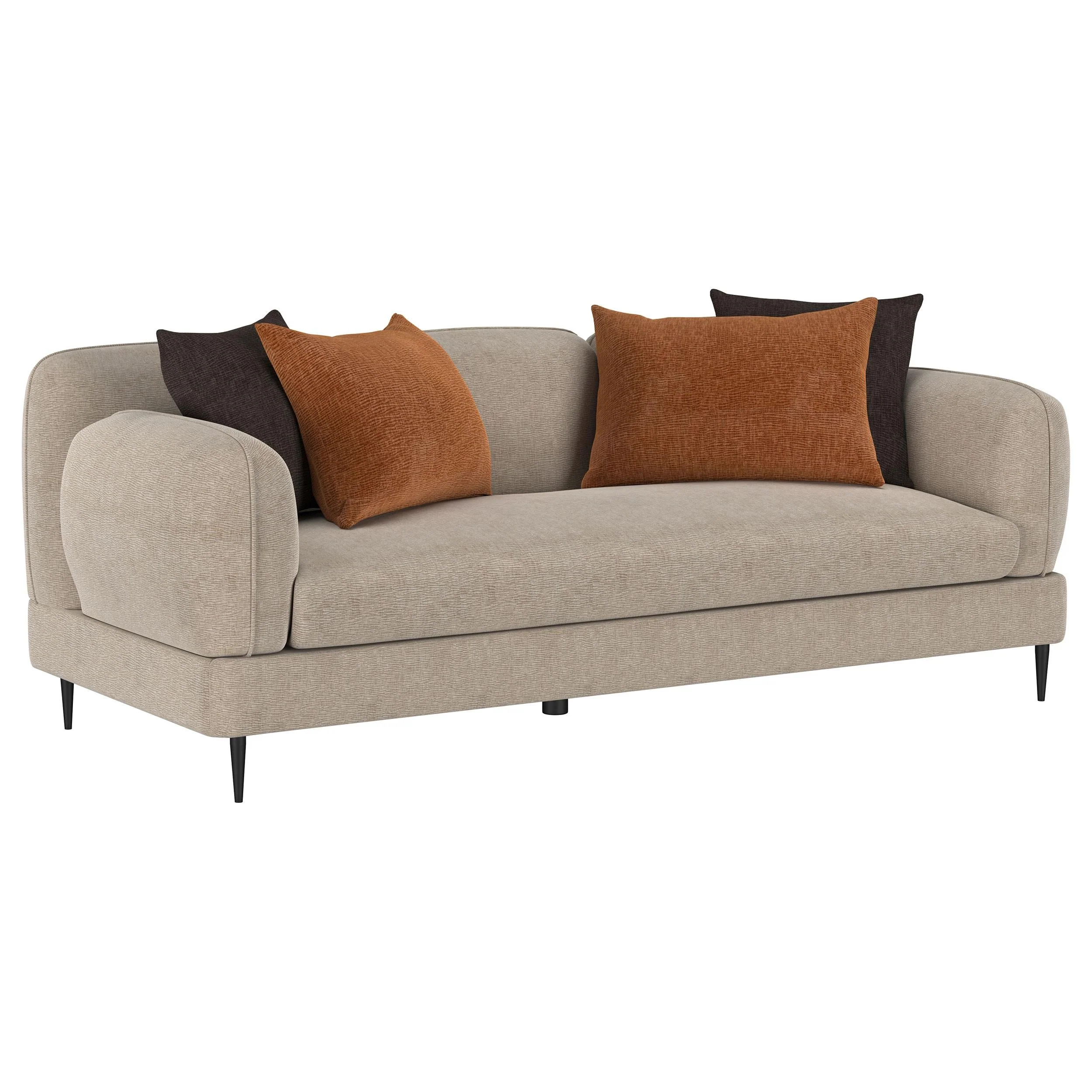 Jade Latte 2-Piece Chenille Upholstered Sofa Set - Image 3
