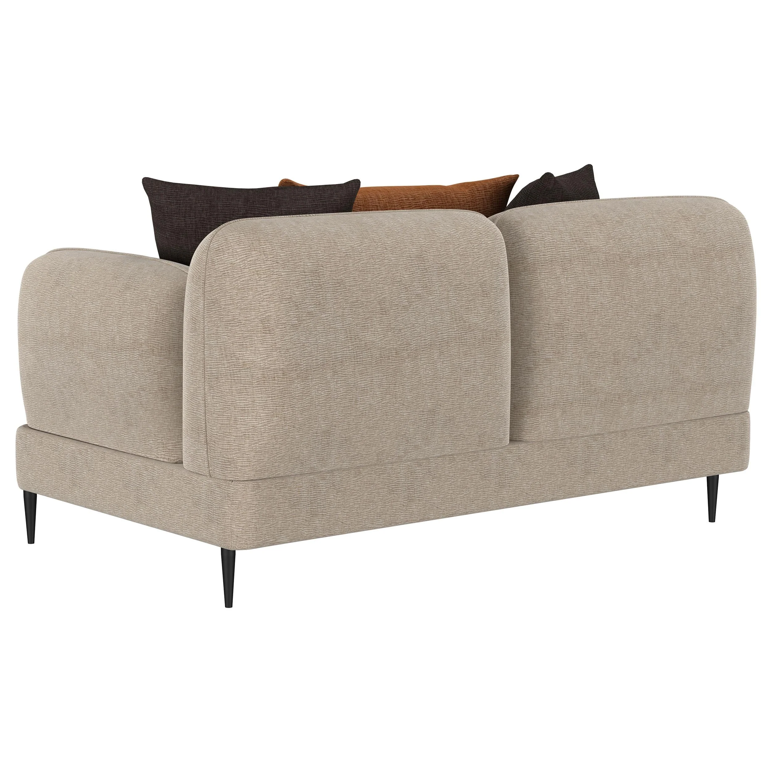 Jade Latte Chenille Upholstered Sculpted Track Arm Loveseat - Image 6