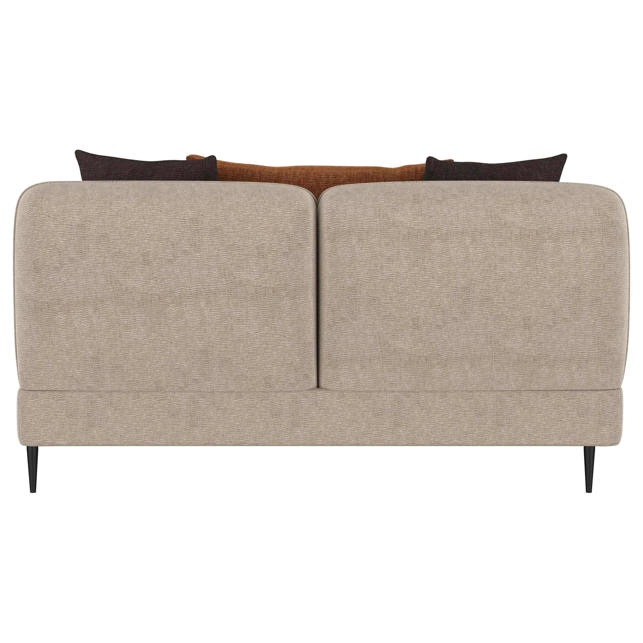 Jade Latte Chenille Upholstered Sculpted Track Arm Loveseat - Image 7
