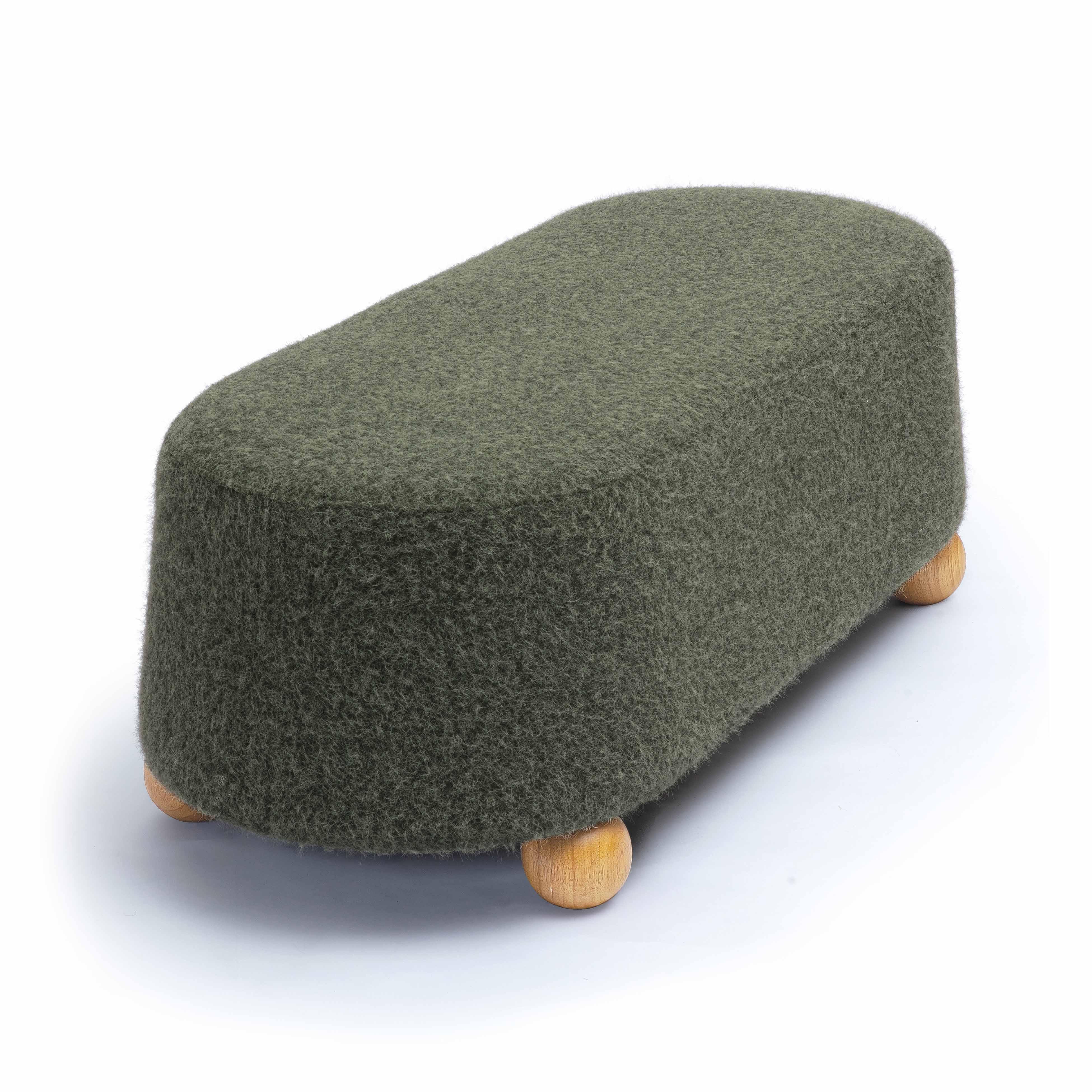 Jaine Loose Mohair Large Ottoman - Image 4
