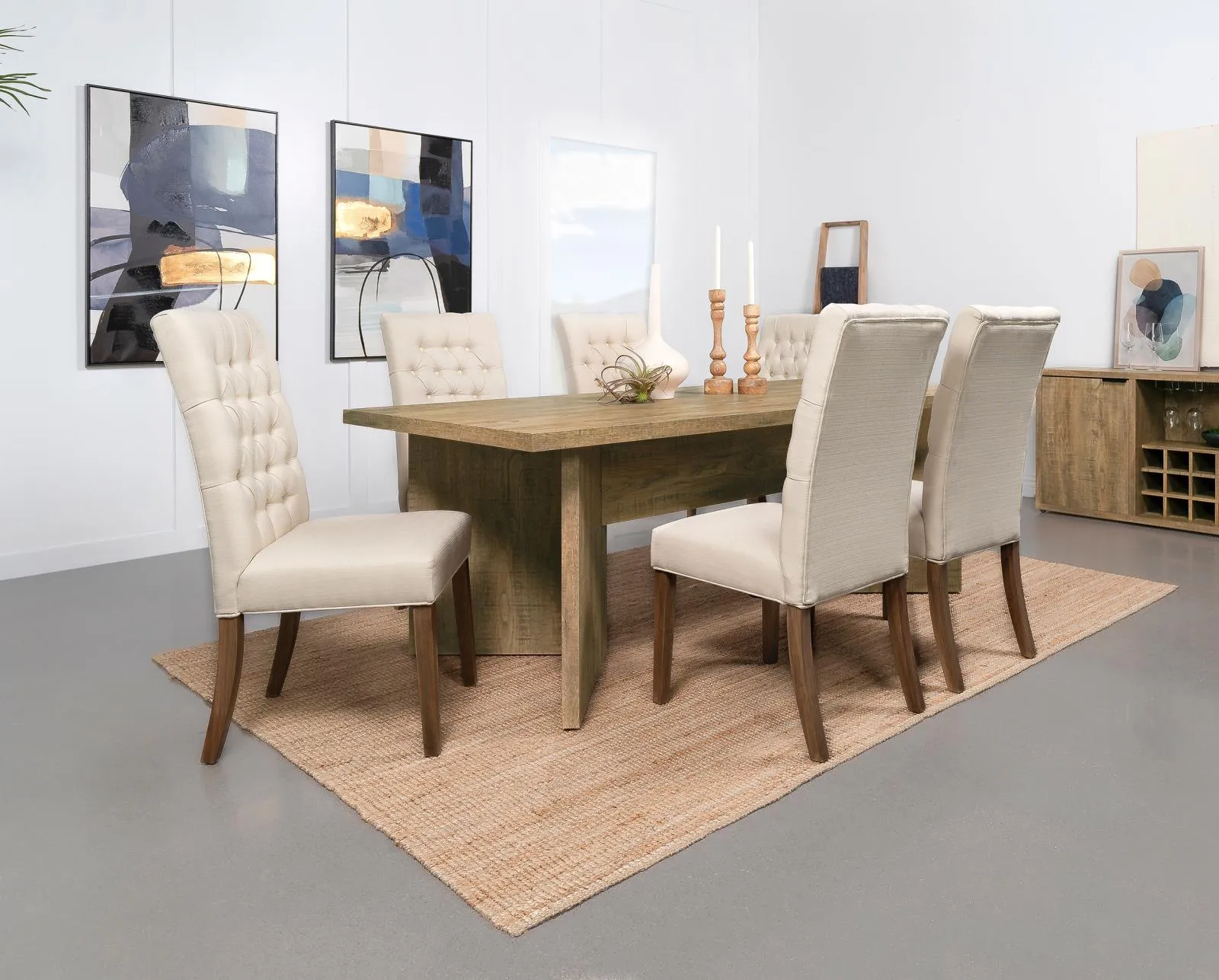 Jamestown Mango Brown Rectangular Engineered Wood Dining Table with Decorative Laminate - Image 8