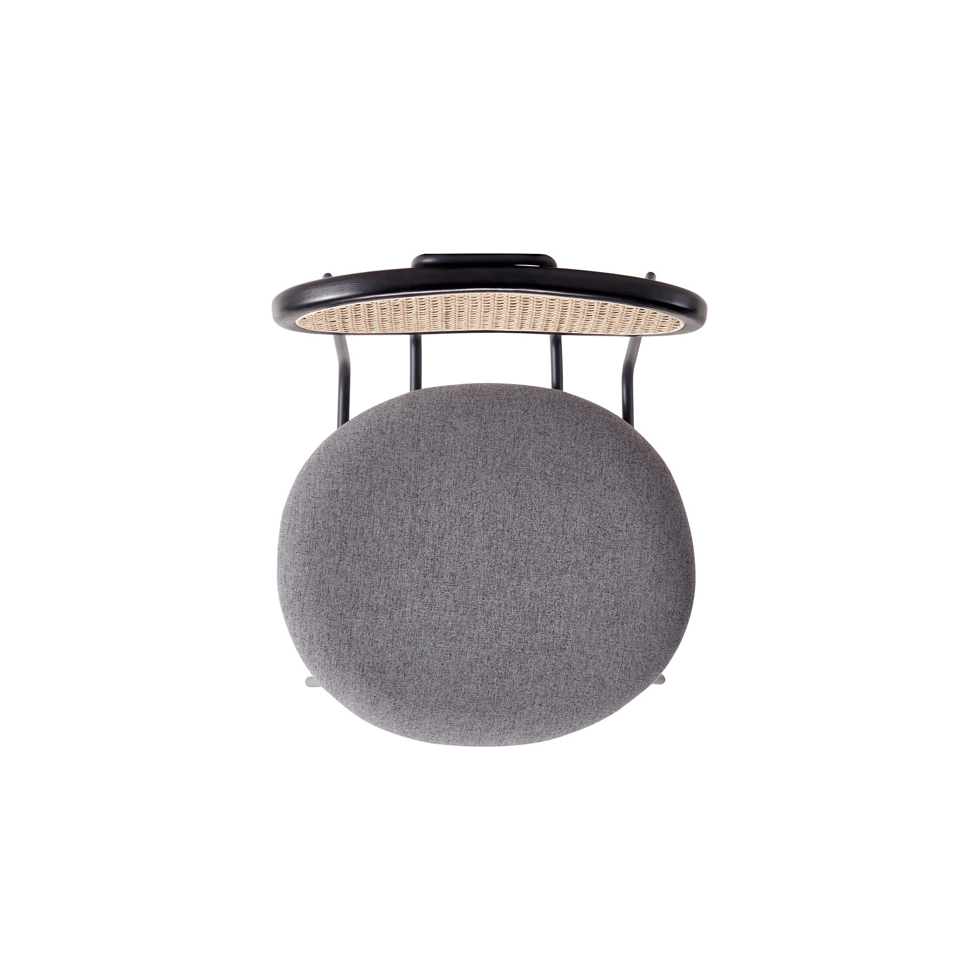 Jardin Dining Chair in Black with Cane and Grey Upholstered Seating (set of 4) - Image 8