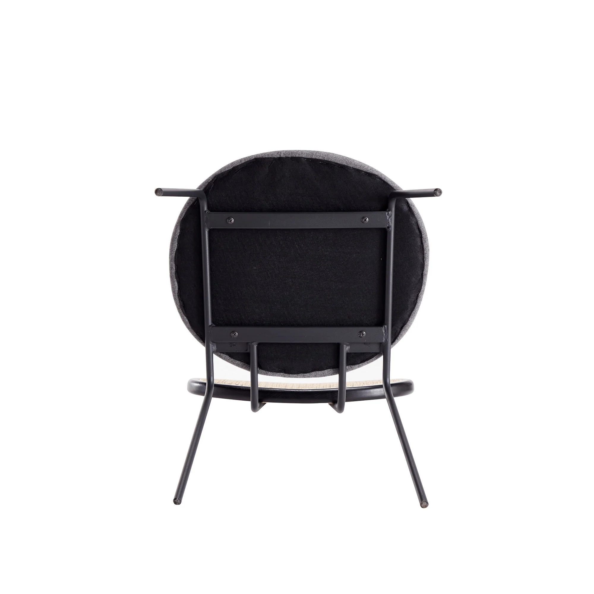 Jardin Dining Chair in Black with Cane and Grey Upholstered Seating (set of 4) - Image 9