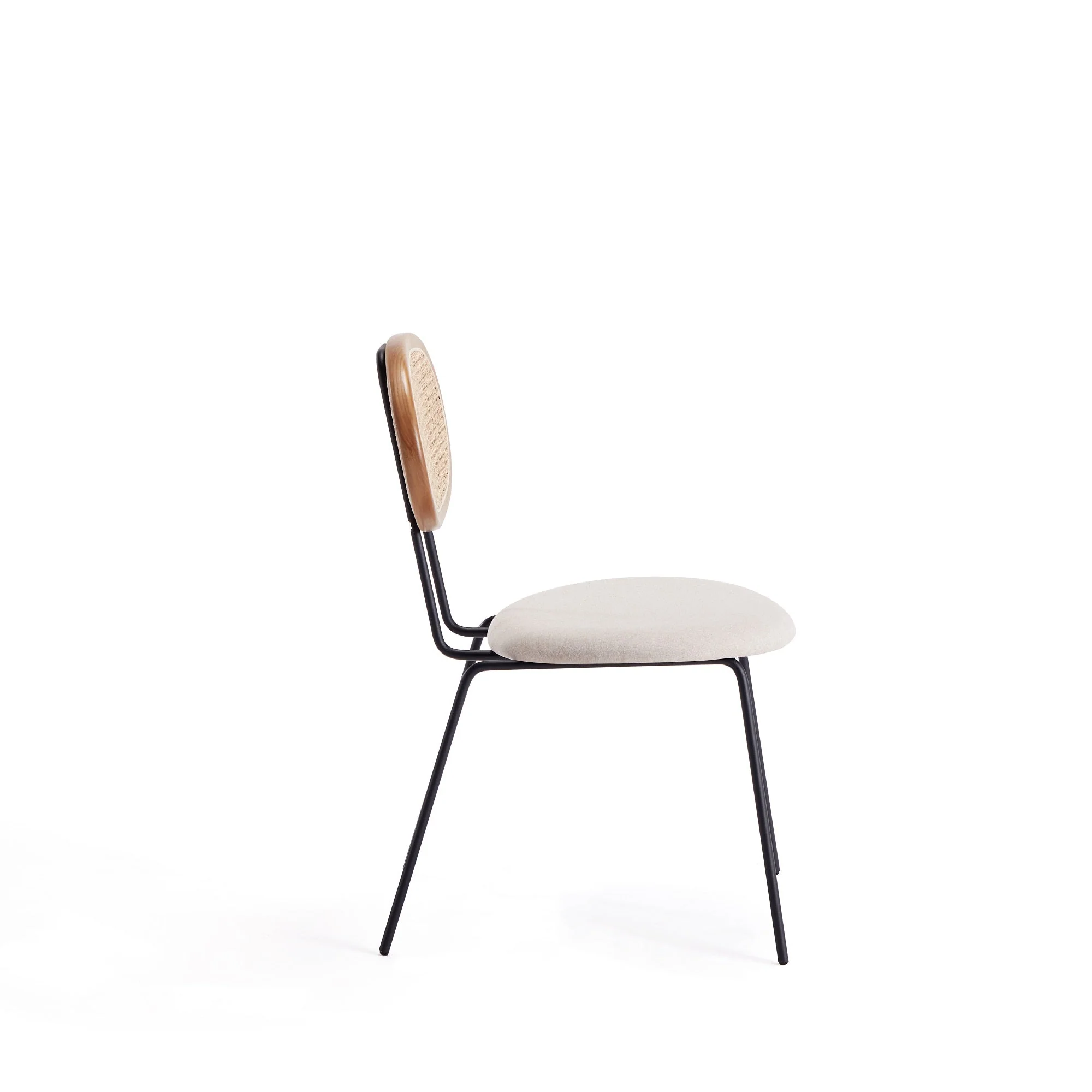 Jardin Dining Chair in Nature Cane and Oatmeal Upholstered Seating (set of 4) - Image 6