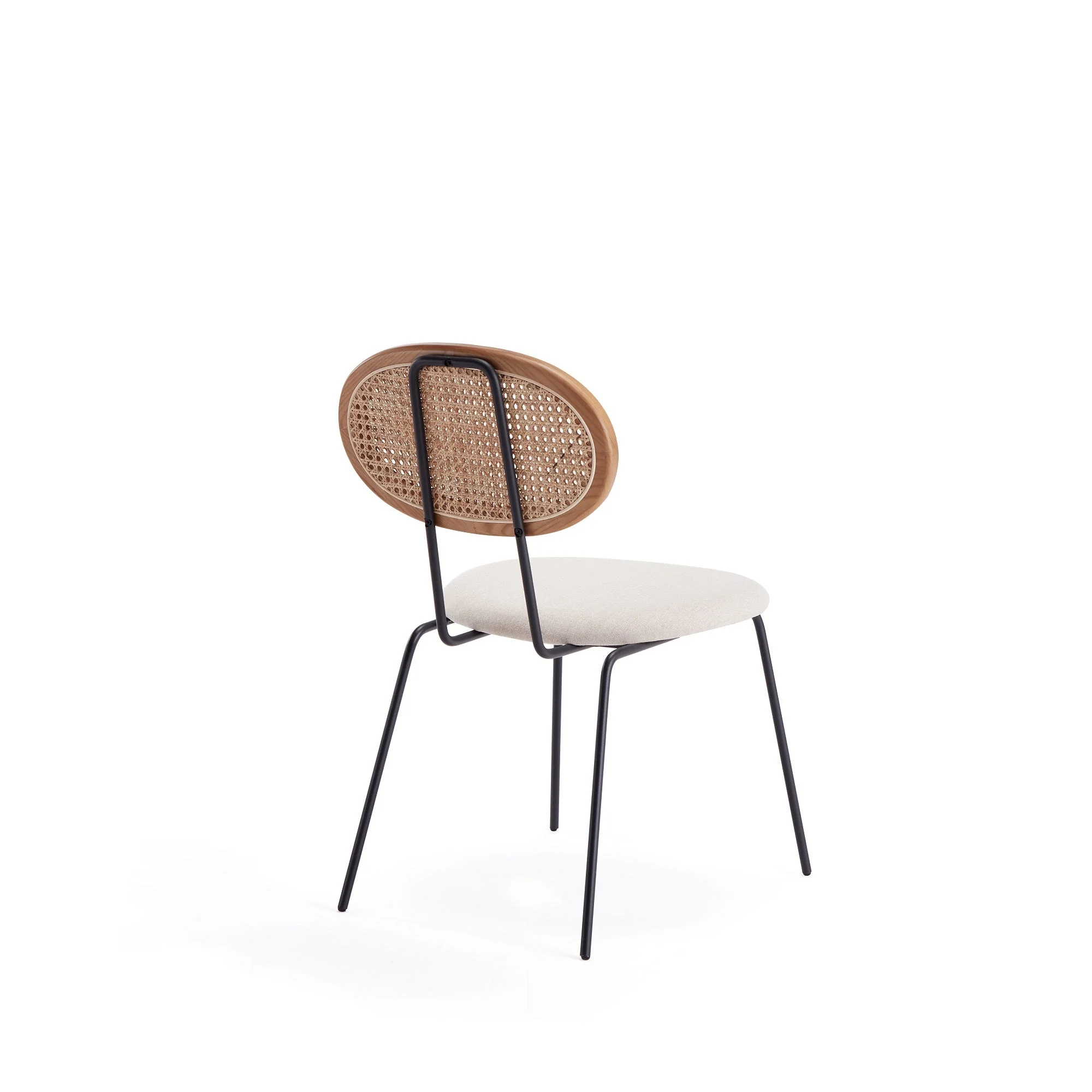 Jardin Dining Chair in Nature Cane and Oatmeal Upholstered Seating (set of 4) - Image 7