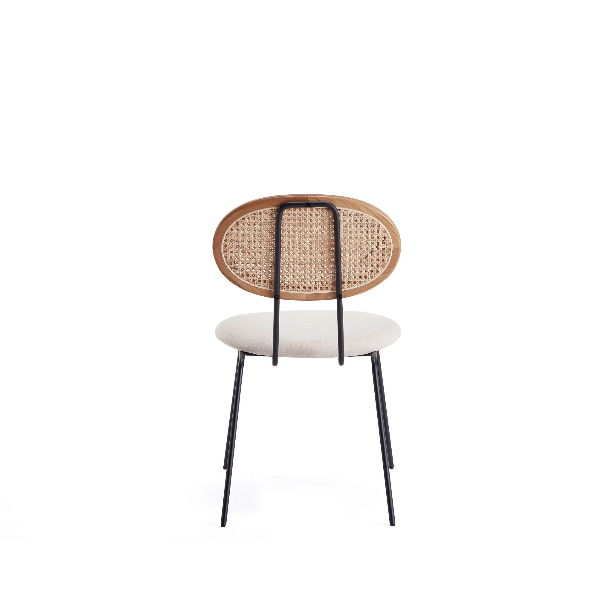 Jardin Dining Chair in Nature Cane and Oatmeal Upholstered Seating (set of 4) - Image 8