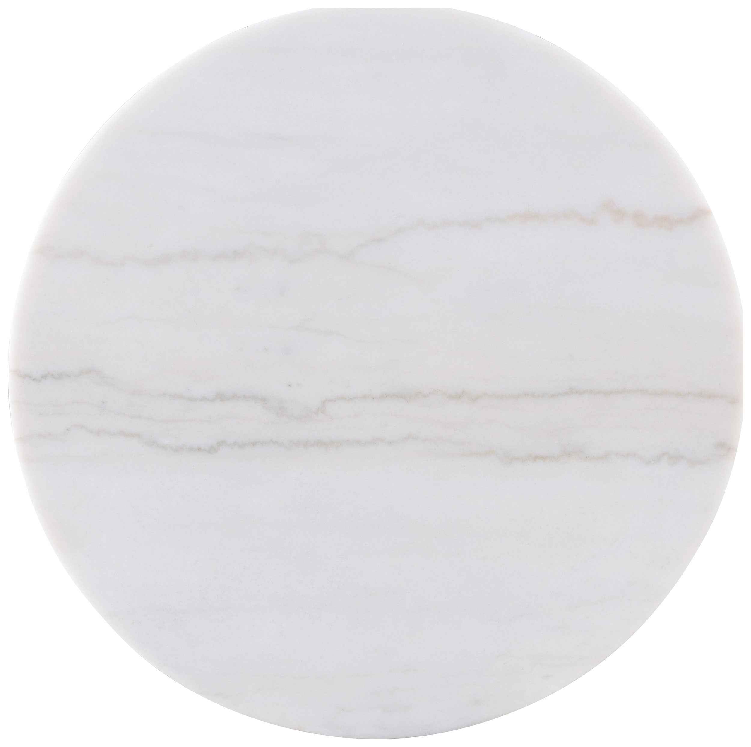 Jason Greige Round White Marble Top Coffee Table - Image 3