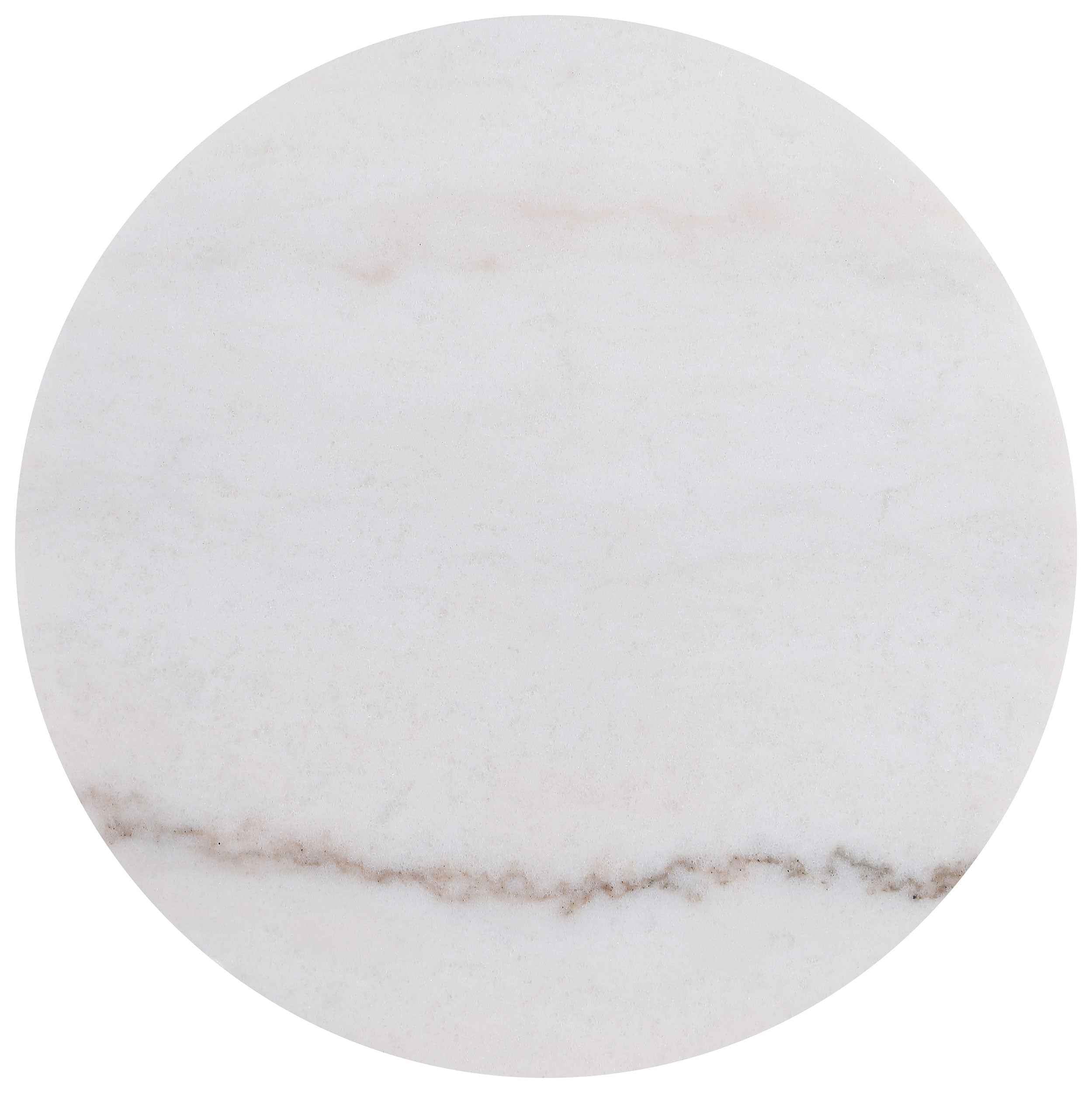 Jason Honey Brown/White Marble 3-piece Round White Marble Coffee Table Set - Image 4