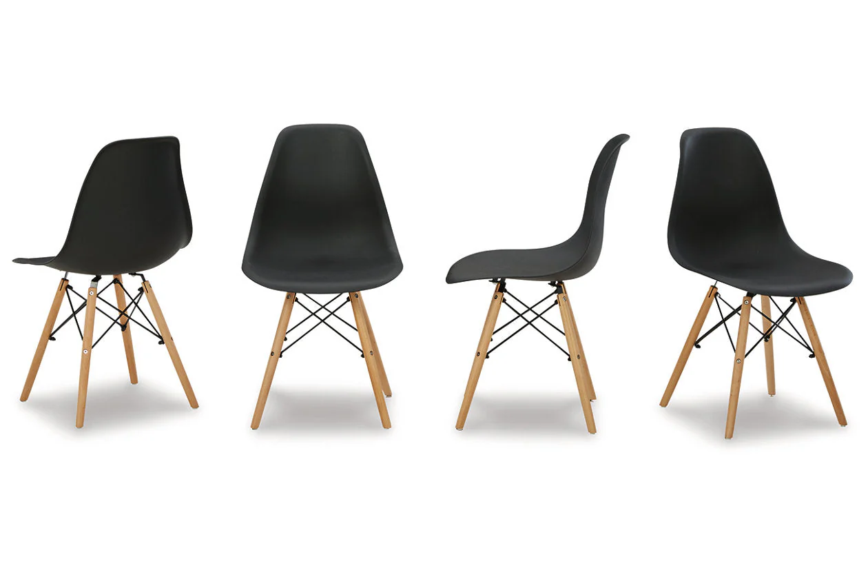 Jaspeni Black/Natural Dining Chair, Set of 4 - Image 2
