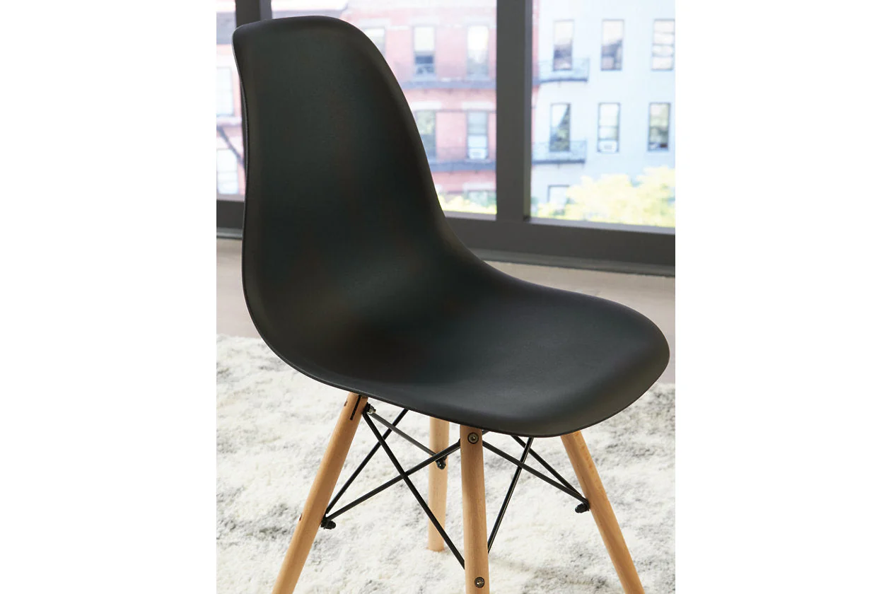 Jaspeni Black/Natural Dining Chair, Set of 4 - Image 3