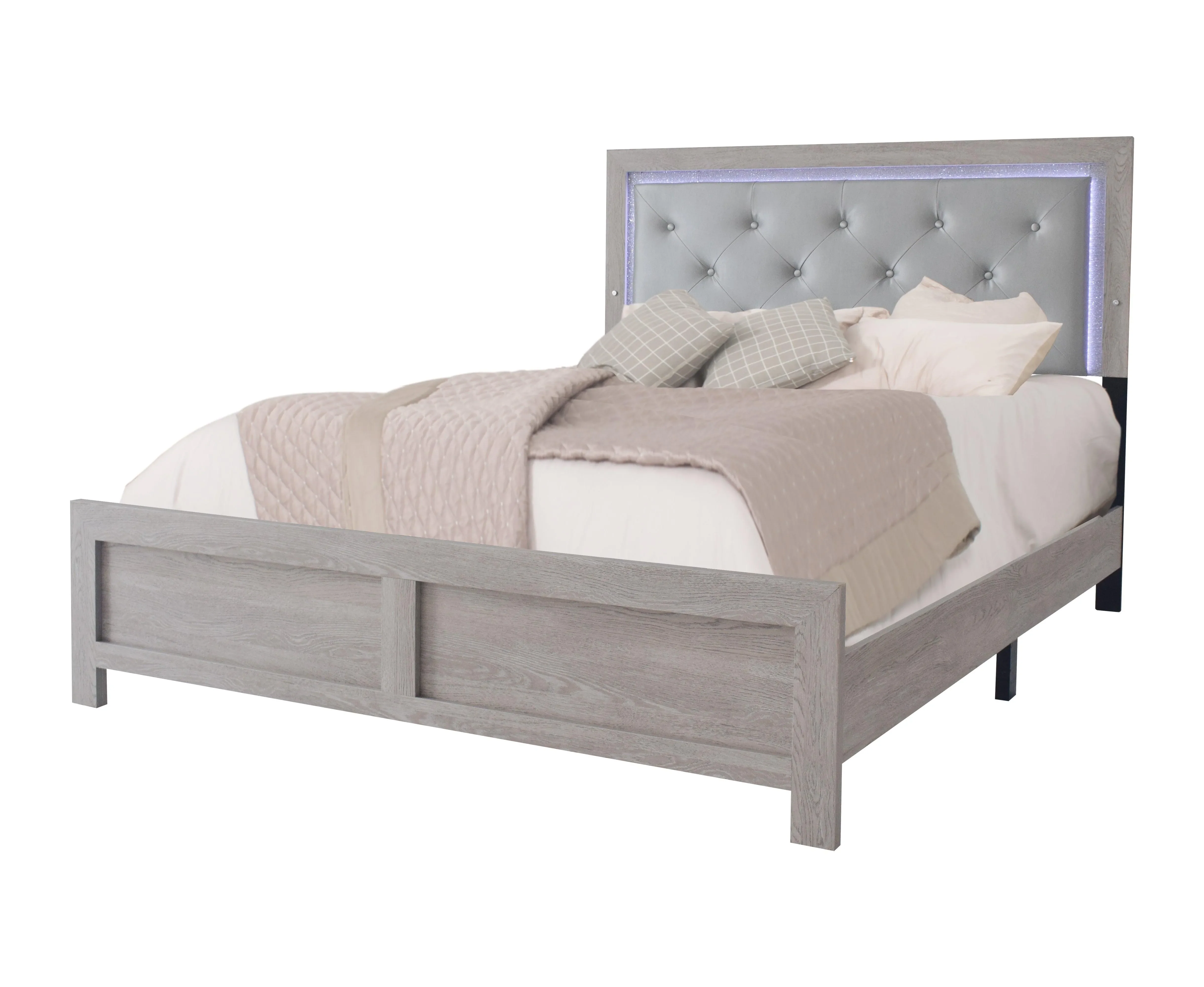 Jaylen Cream LED Panel Bedroom Set - Image 2