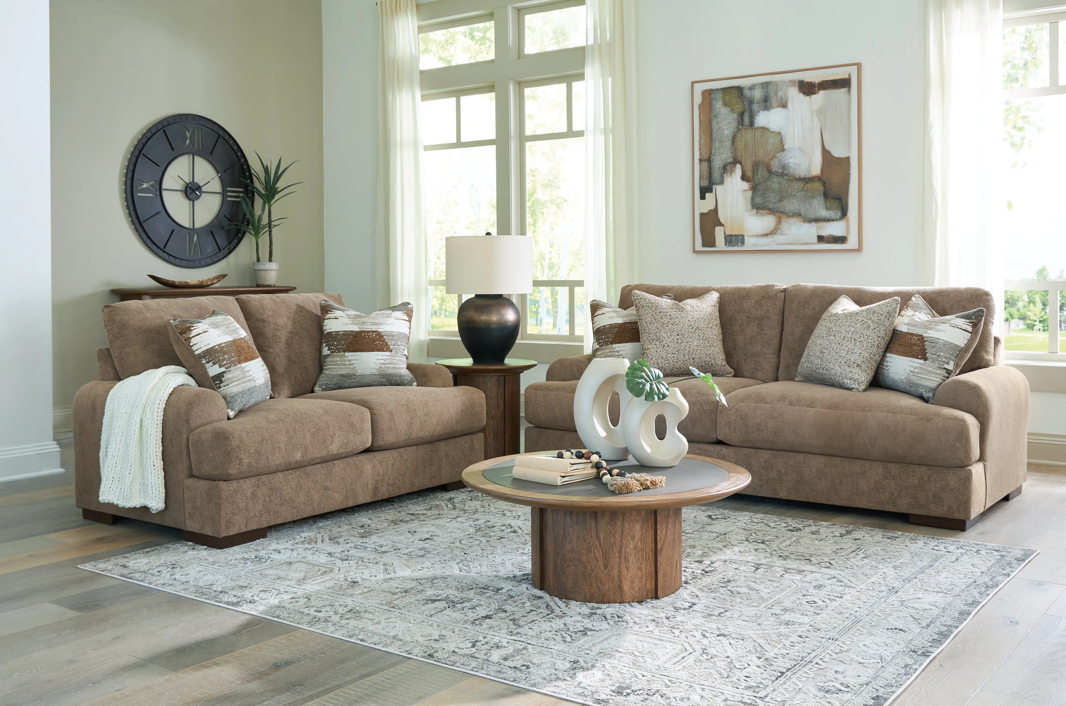 Jayne Park Pecan Sofa and Loveseat - Image 3