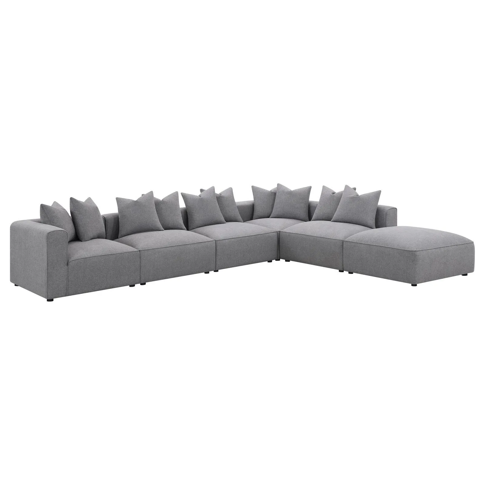 Jennifer Gray Square Upholstered Ottoman - Image 4