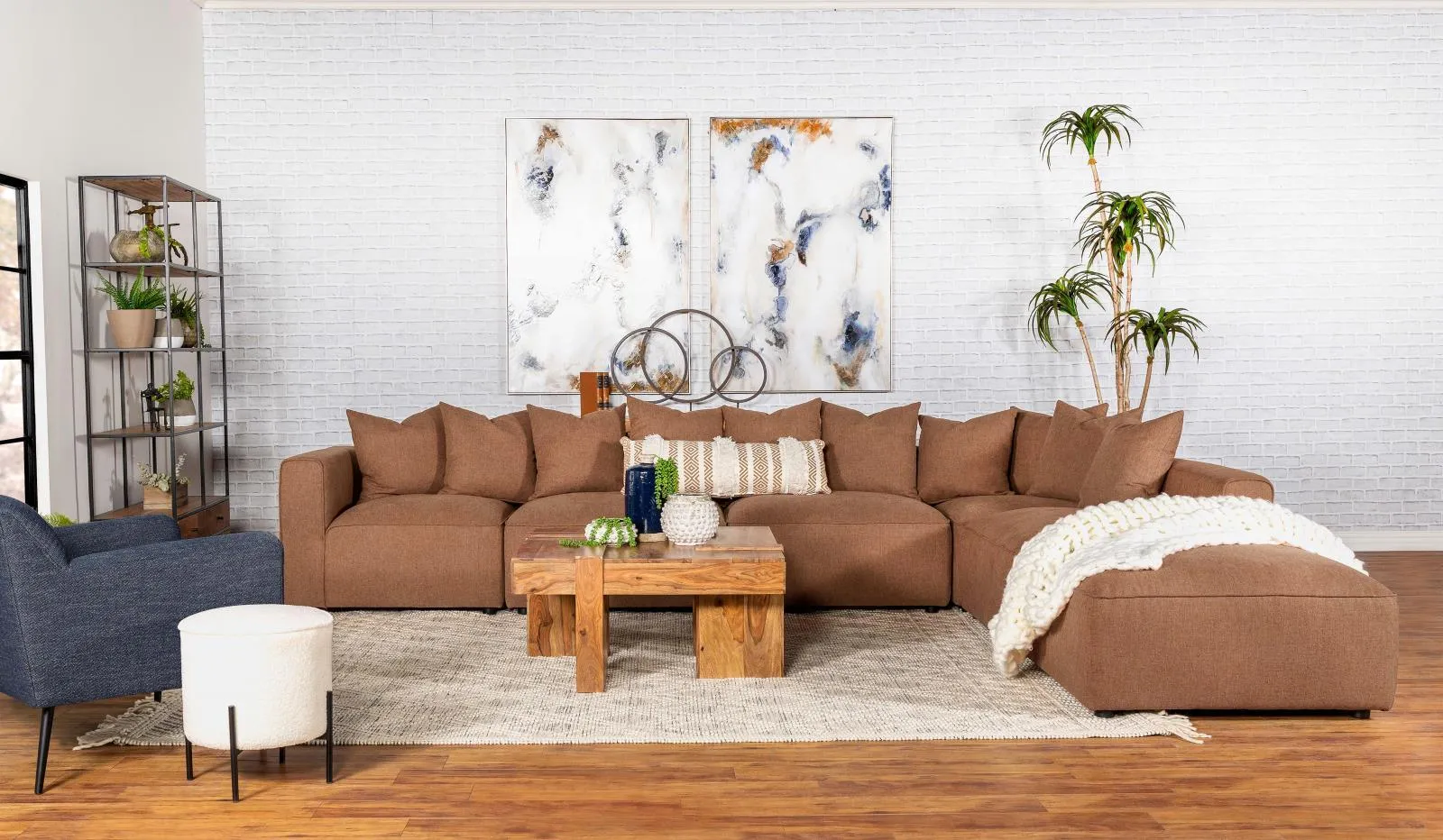 Jennifer Terracotta 6-Piece Upholstered Modular Sectional