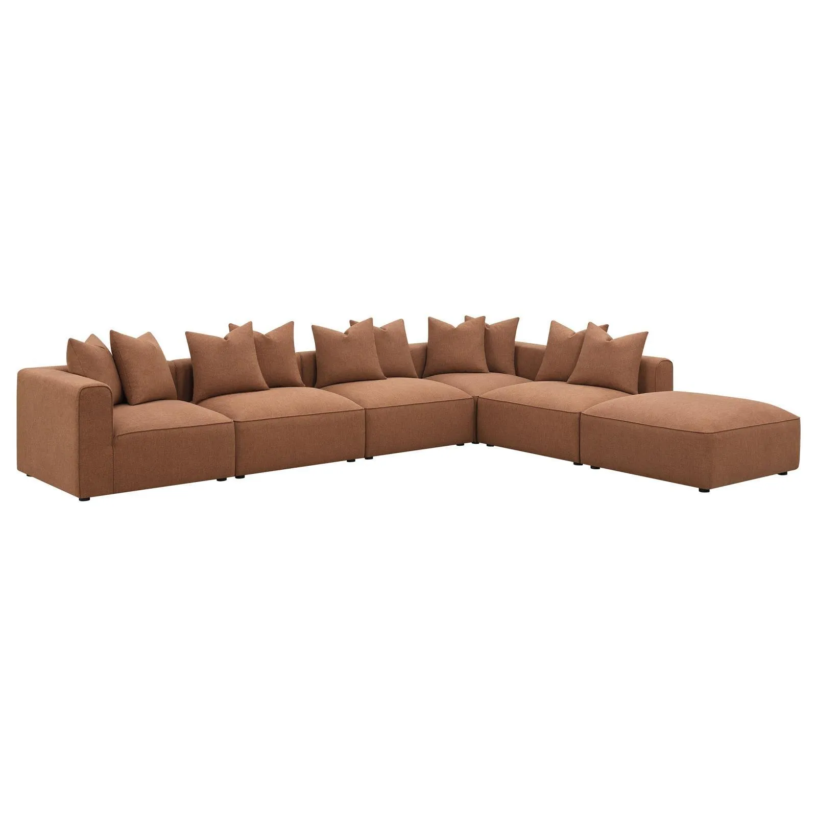 Jennifer Terracotta 6-Piece Upholstered Modular Sectional - Image 2
