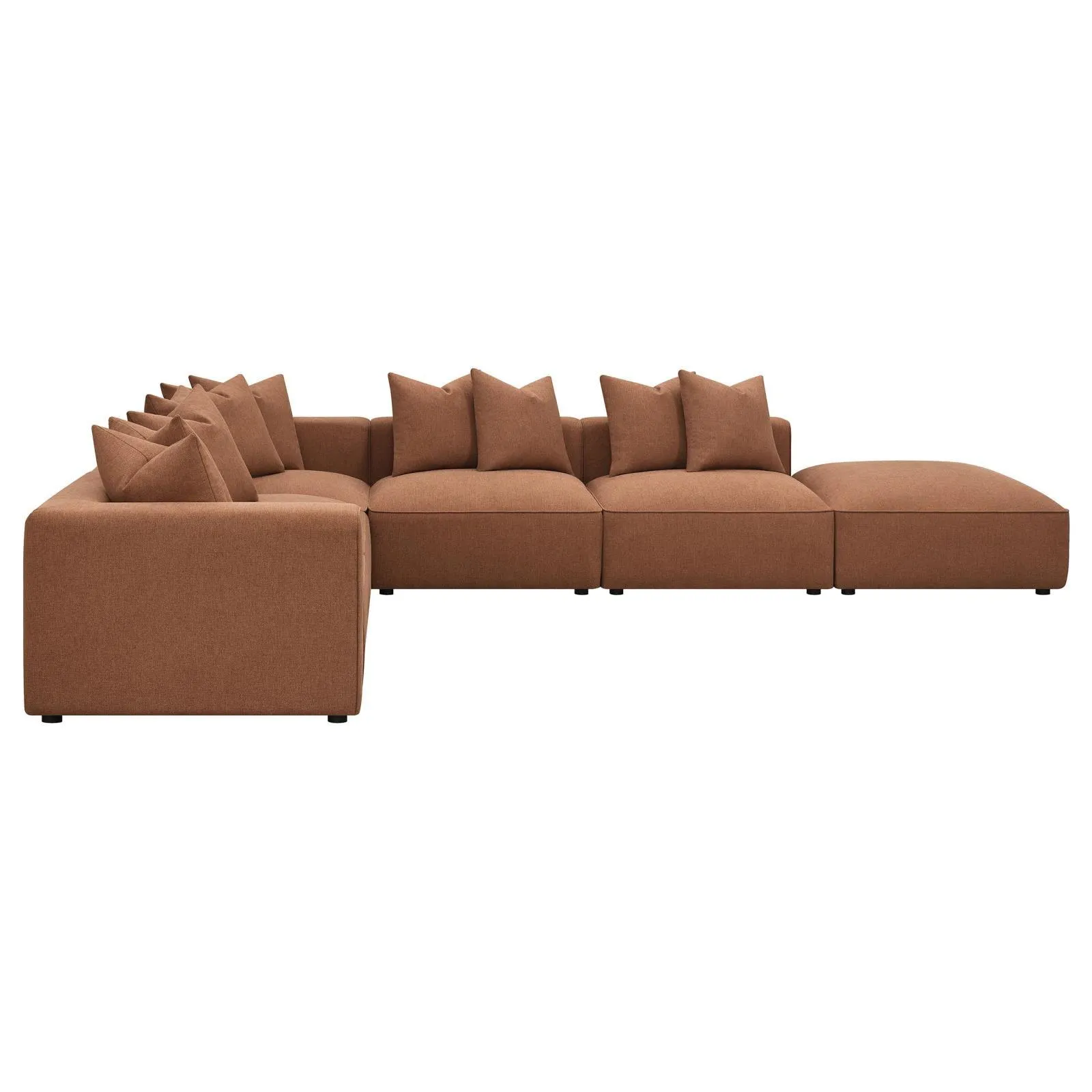 Jennifer Terracotta 6-Piece Upholstered Modular Sectional - Image 6