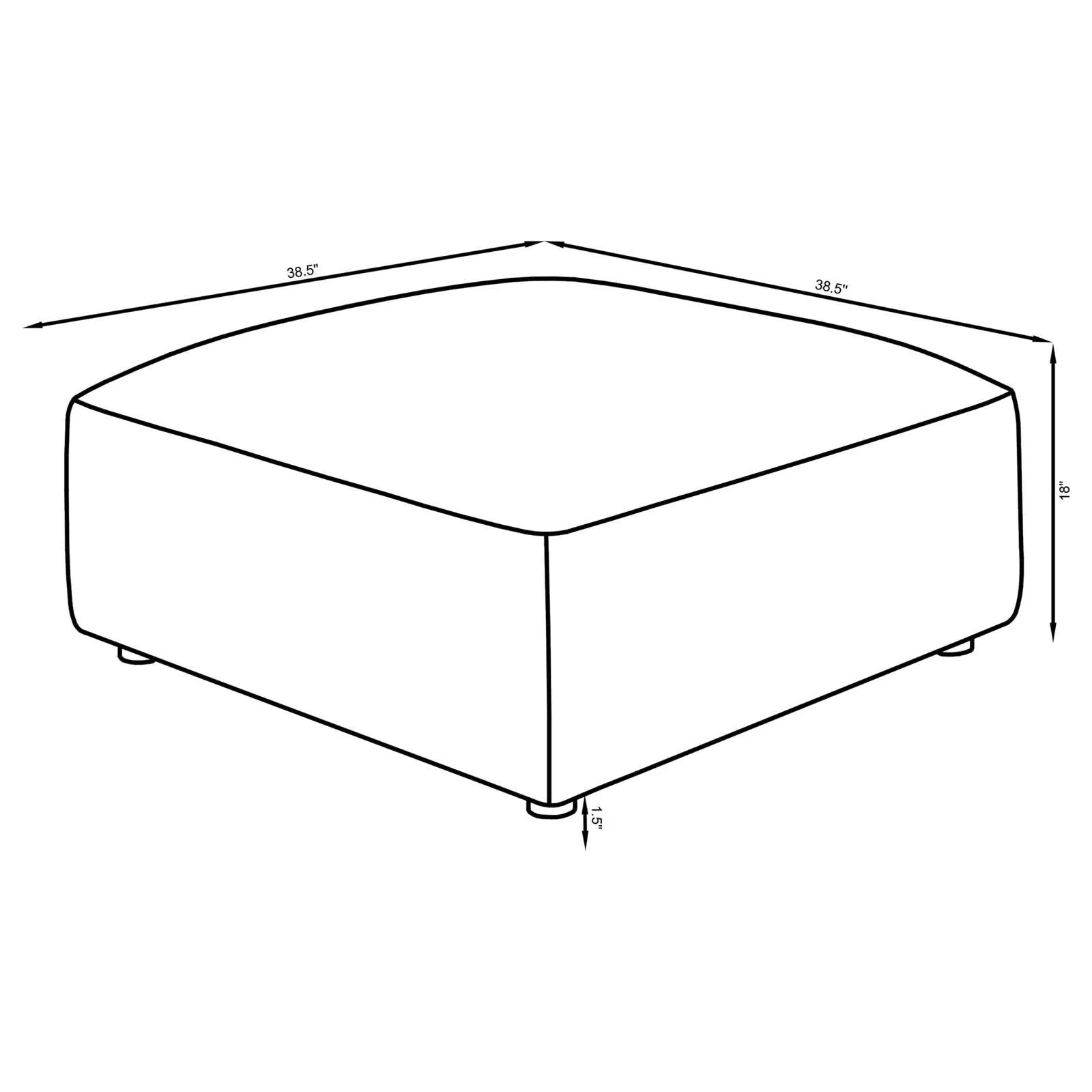 Jennifer Terracotta Upholstered Ottoman - Image 9