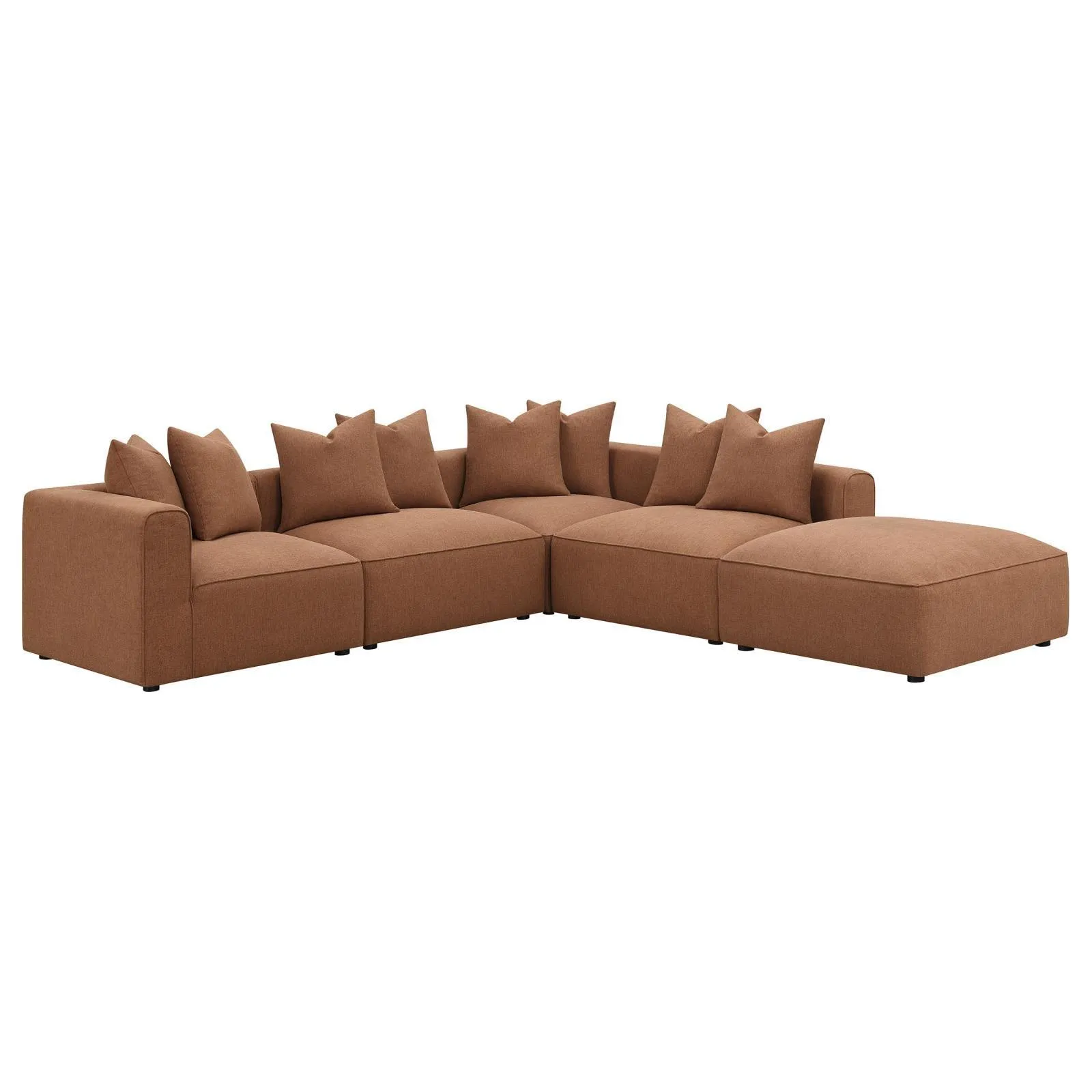 Jennifer Terracotta Upholstered Tight Back Armless Chair - Image 13