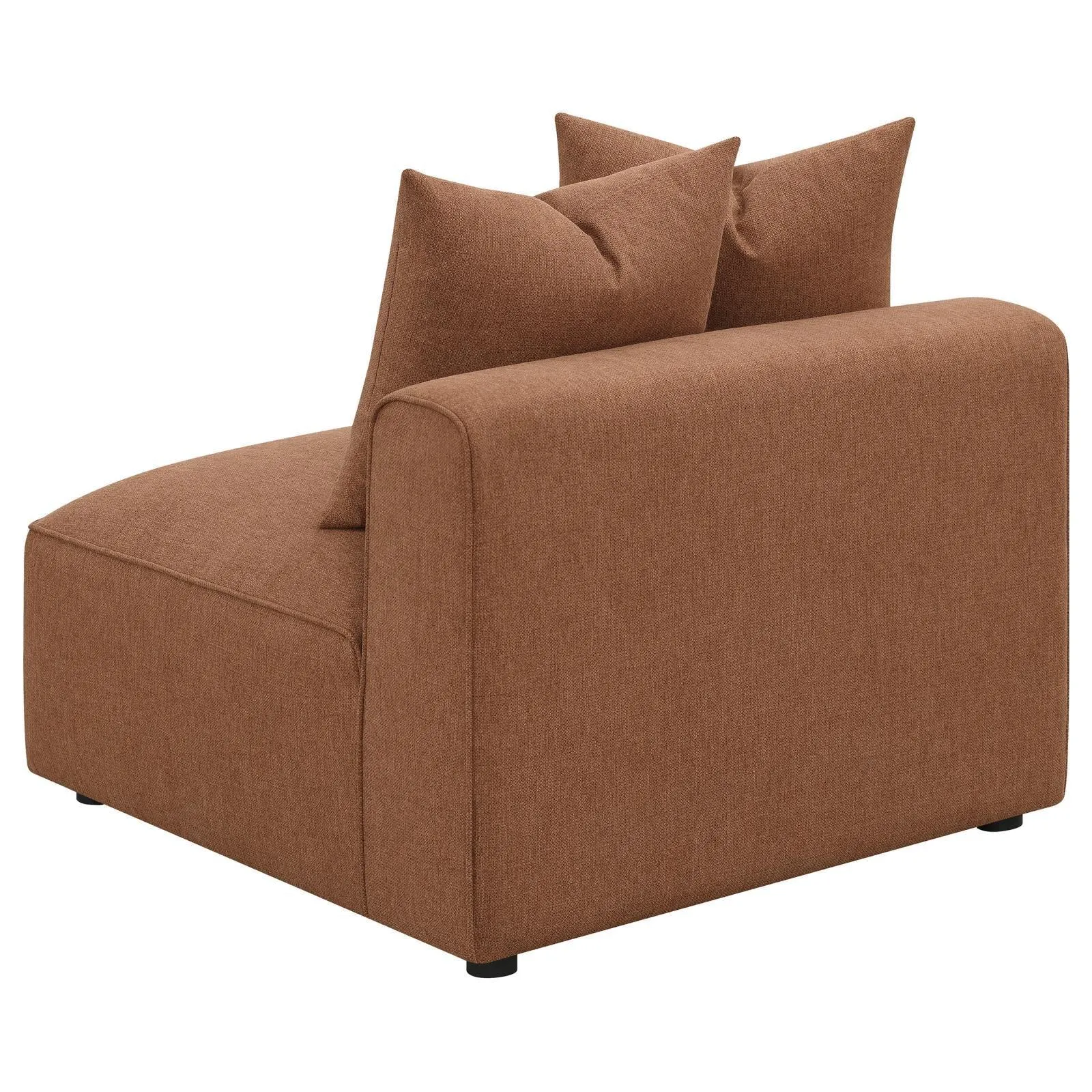 Jennifer Terracotta Upholstered Tight Back Armless Chair - Image 5