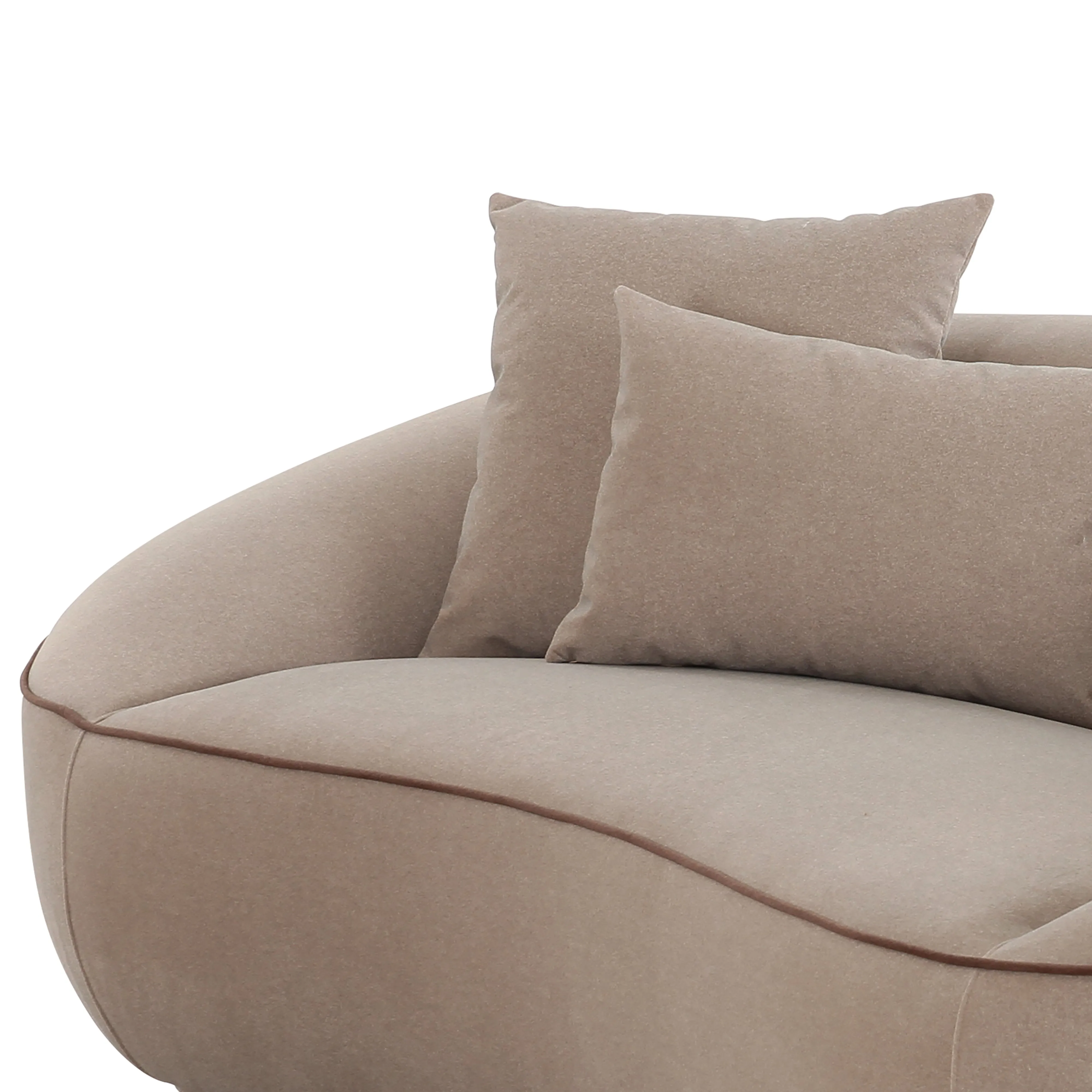 Jenny 78" Taupe Faux Mohair Loveseat - Image 4