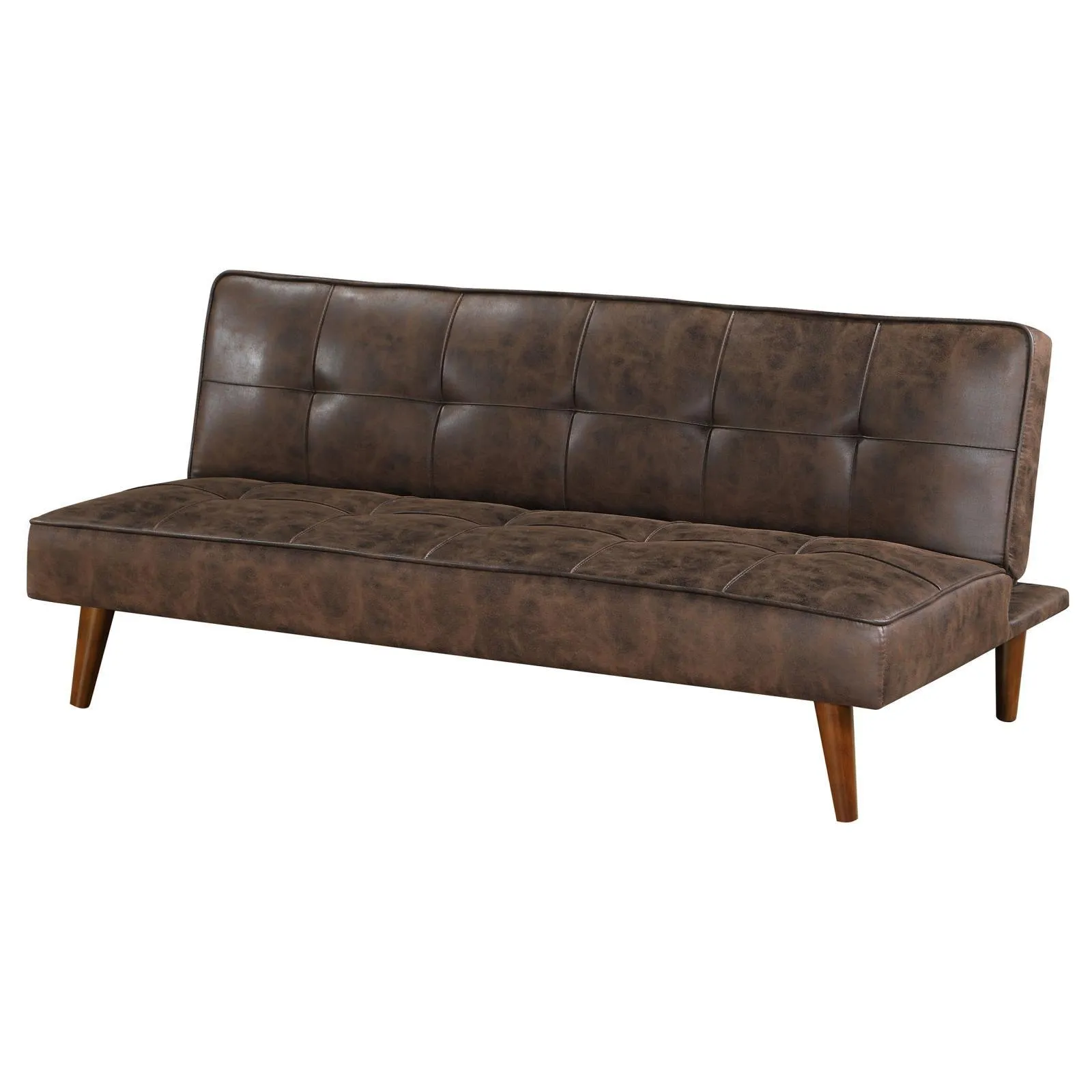 Jenson Upholstered Tufted Convertible Sofa Bed Dark Coffee - Image 5