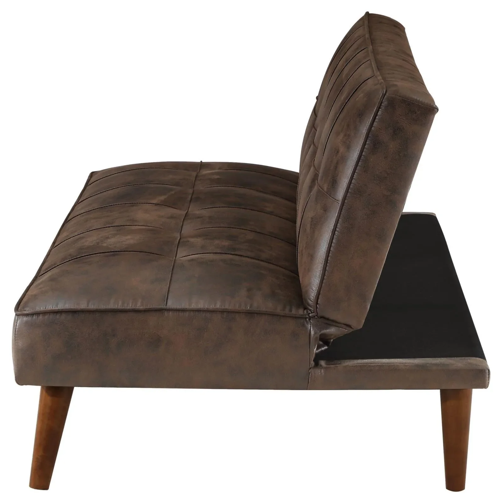 Jenson Upholstered Tufted Convertible Sofa Bed Dark Coffee - Image 6