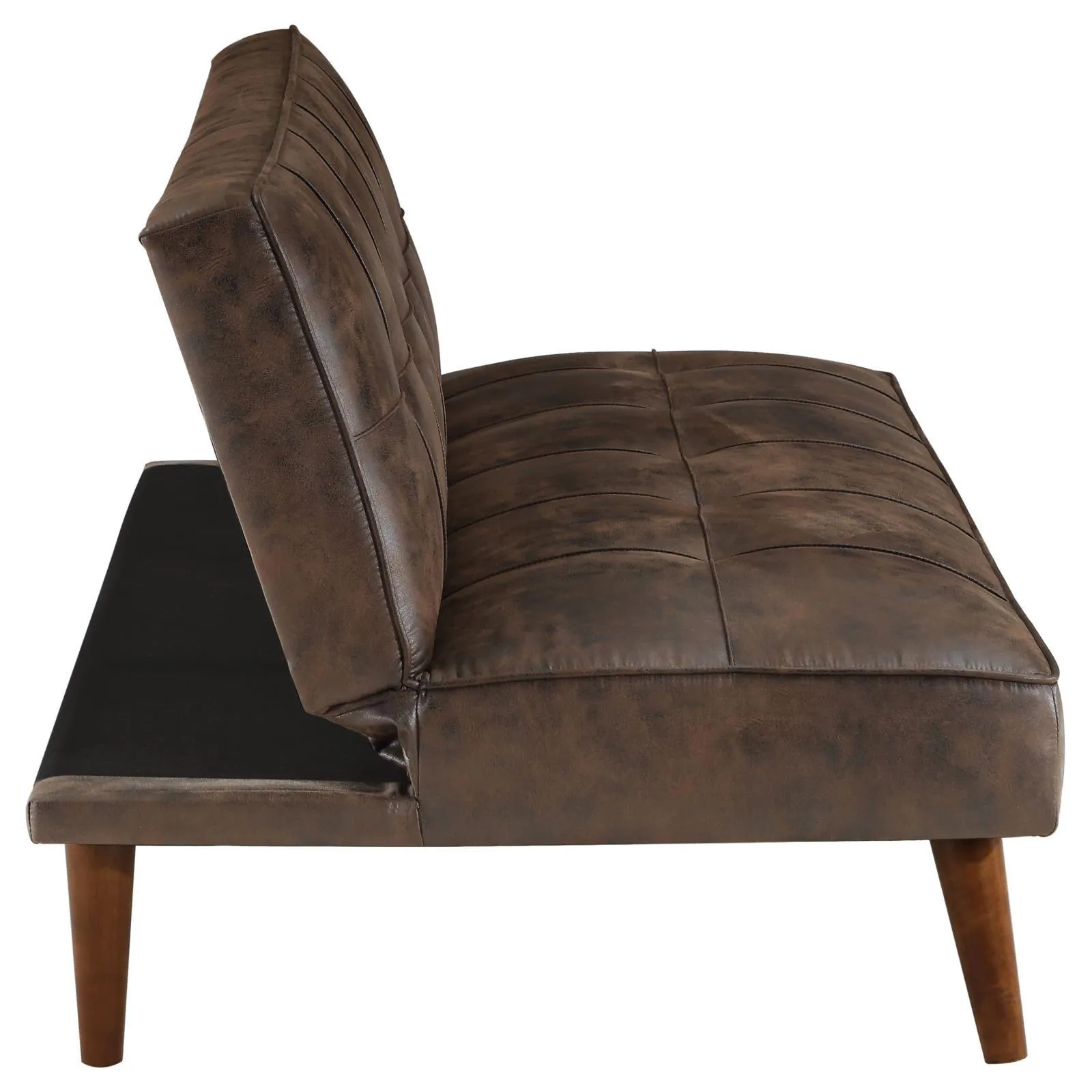Jenson Upholstered Tufted Convertible Sofa Bed Dark Coffee - Image 9