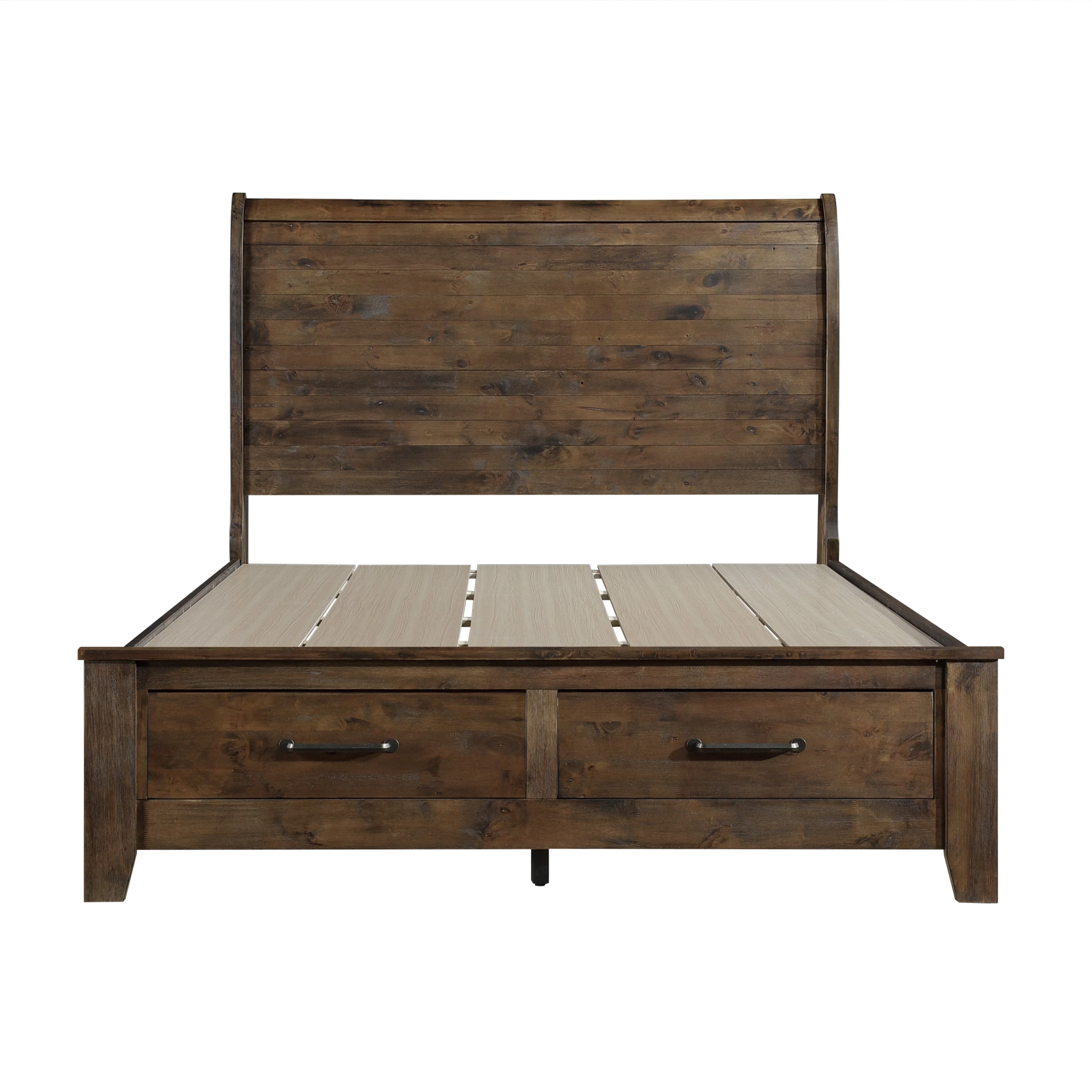 Jerrick Burnished Brown Queen Sleigh Storage Platform Bed - Image 2