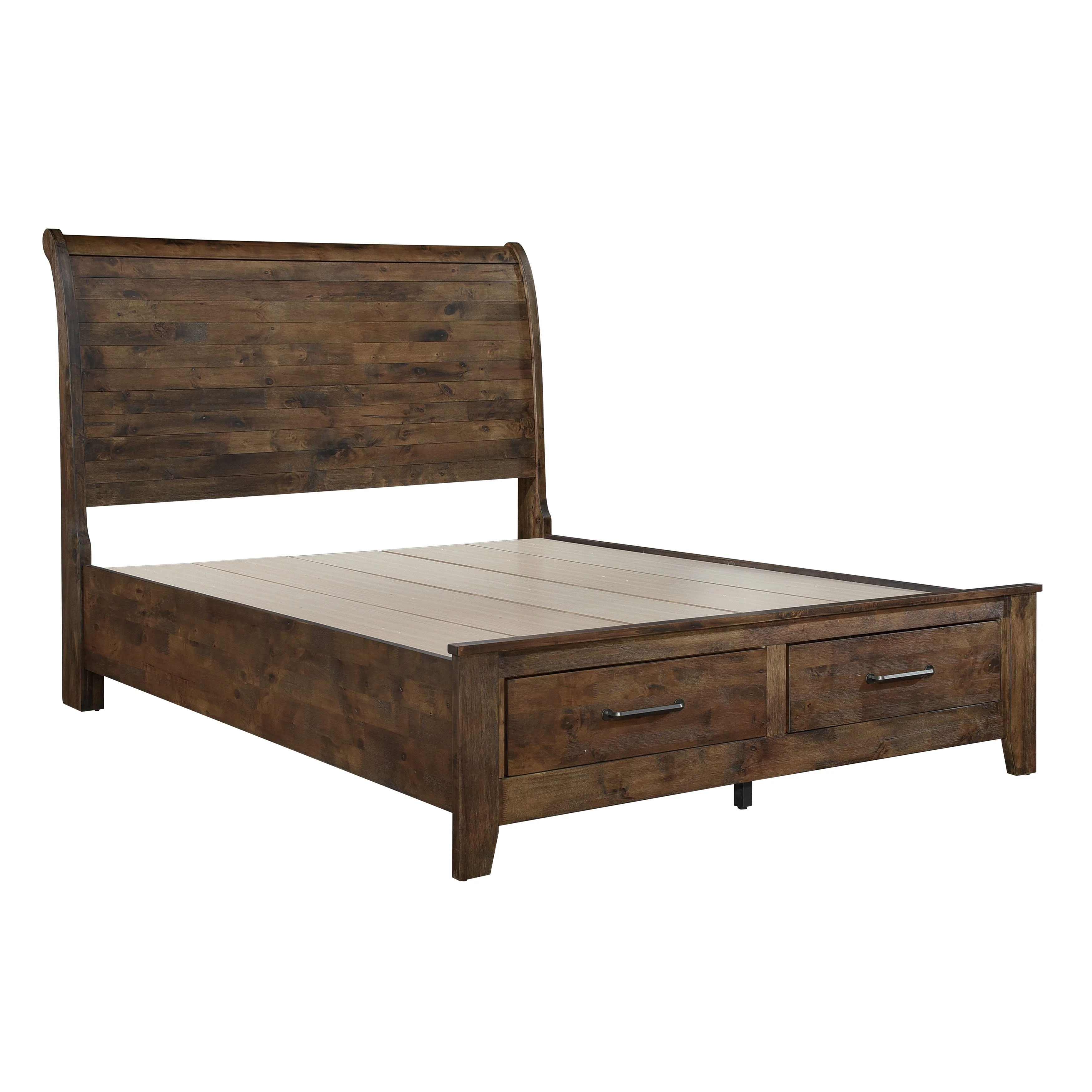 Jerrick Burnished Brown Sleigh Storage Platform Bedroom Set - Image 4