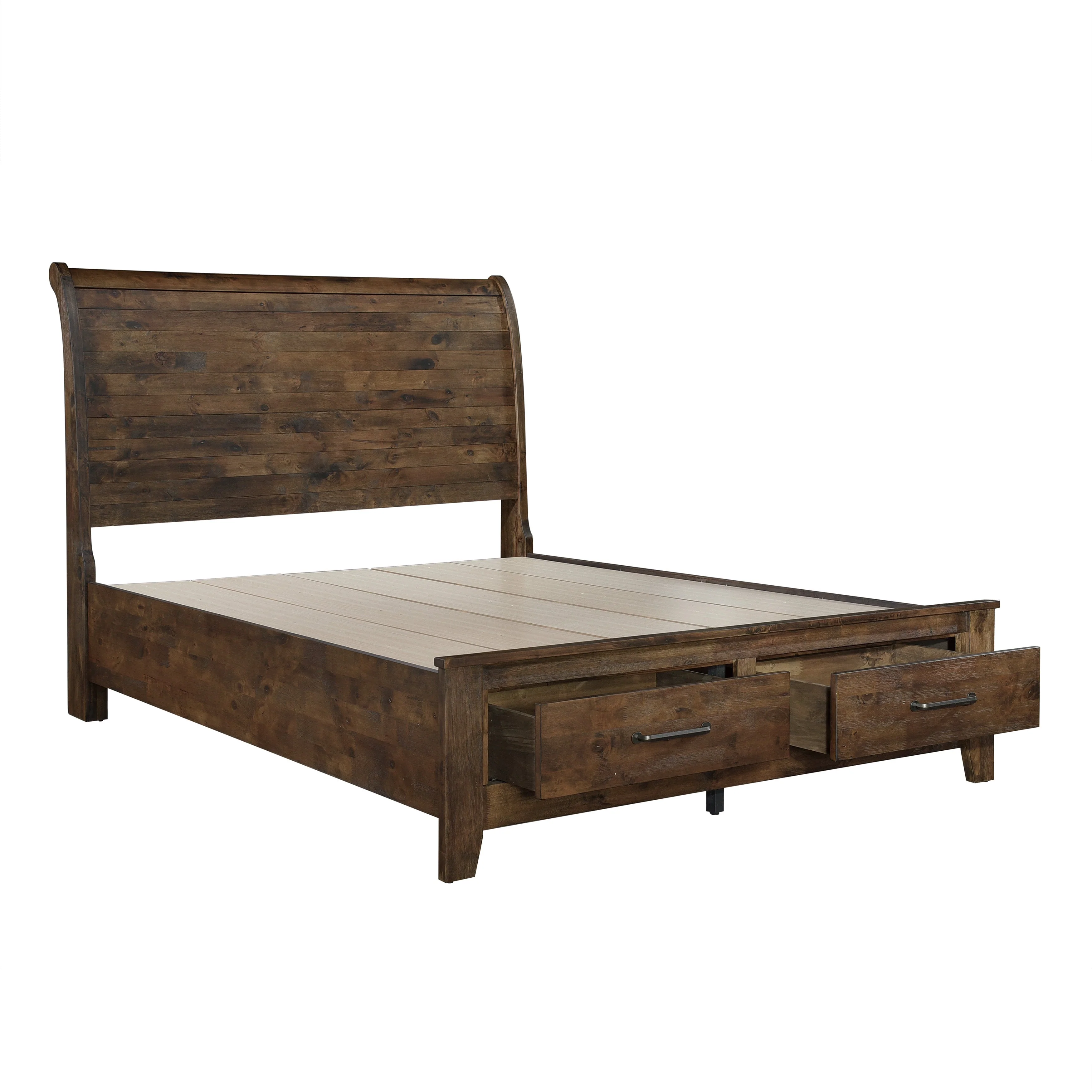 Jerrick Burnished Brown Sleigh Storage Platform Bedroom Set - Image 6