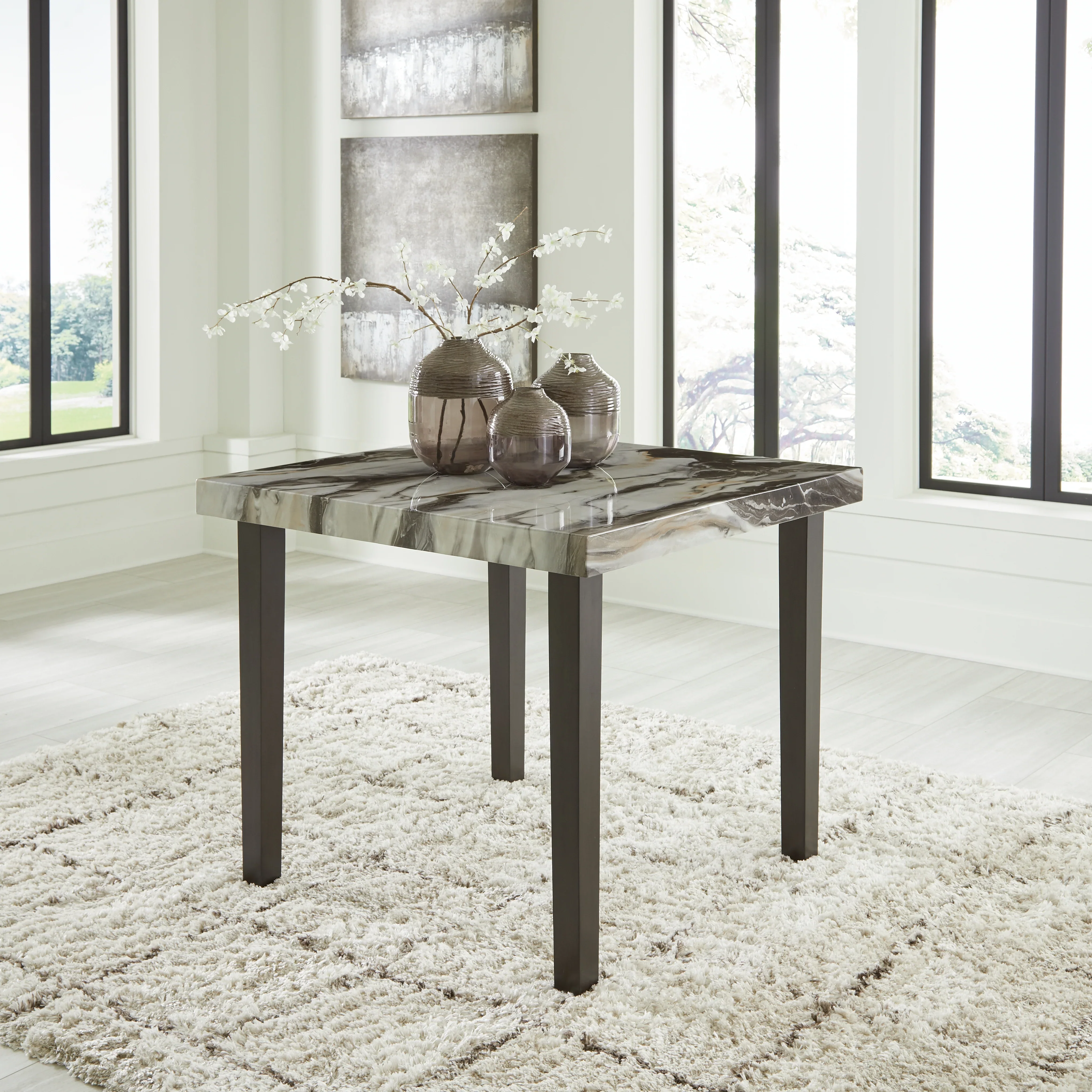 Jeshina Dark Brown/Beige Counter Height Dining Table and 4 Barstools - Image 5