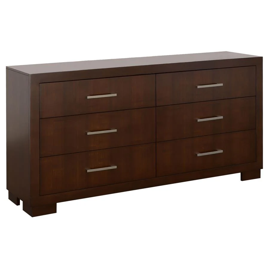 Jessica Cappuccino 5-Piece Eastern King Bedroom Set - Image 7