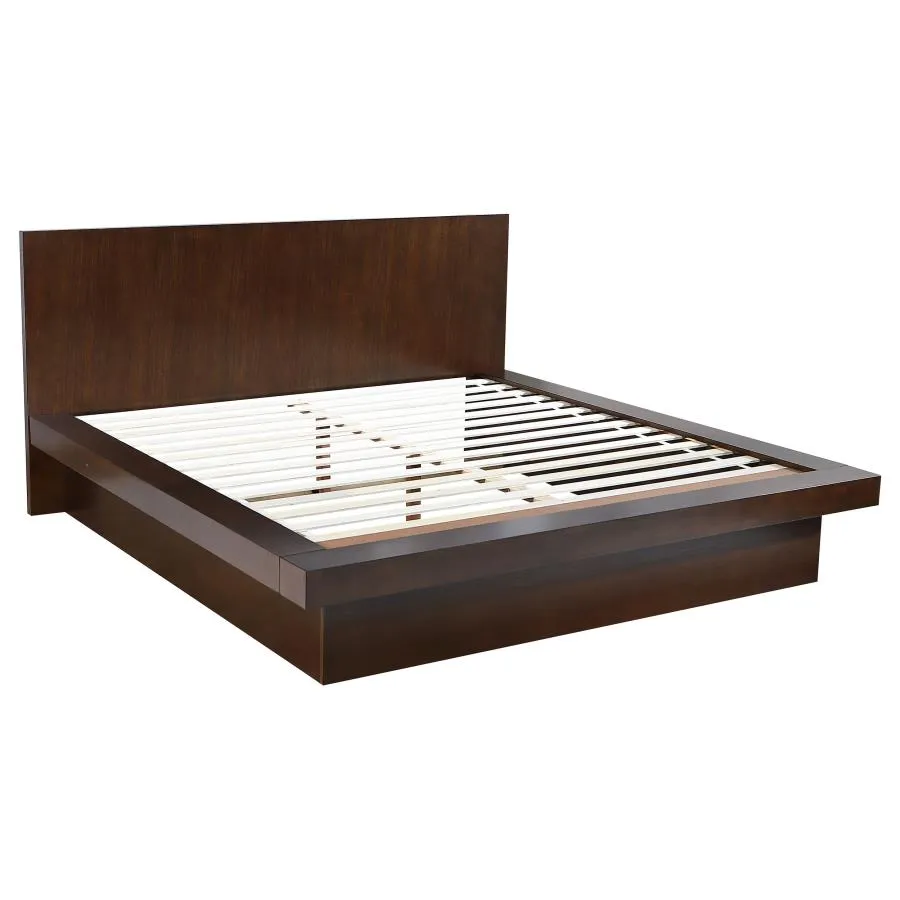 Jessica Cappuccino 5-Piece King Bedroom Set with Nightstand Panels - Image 3