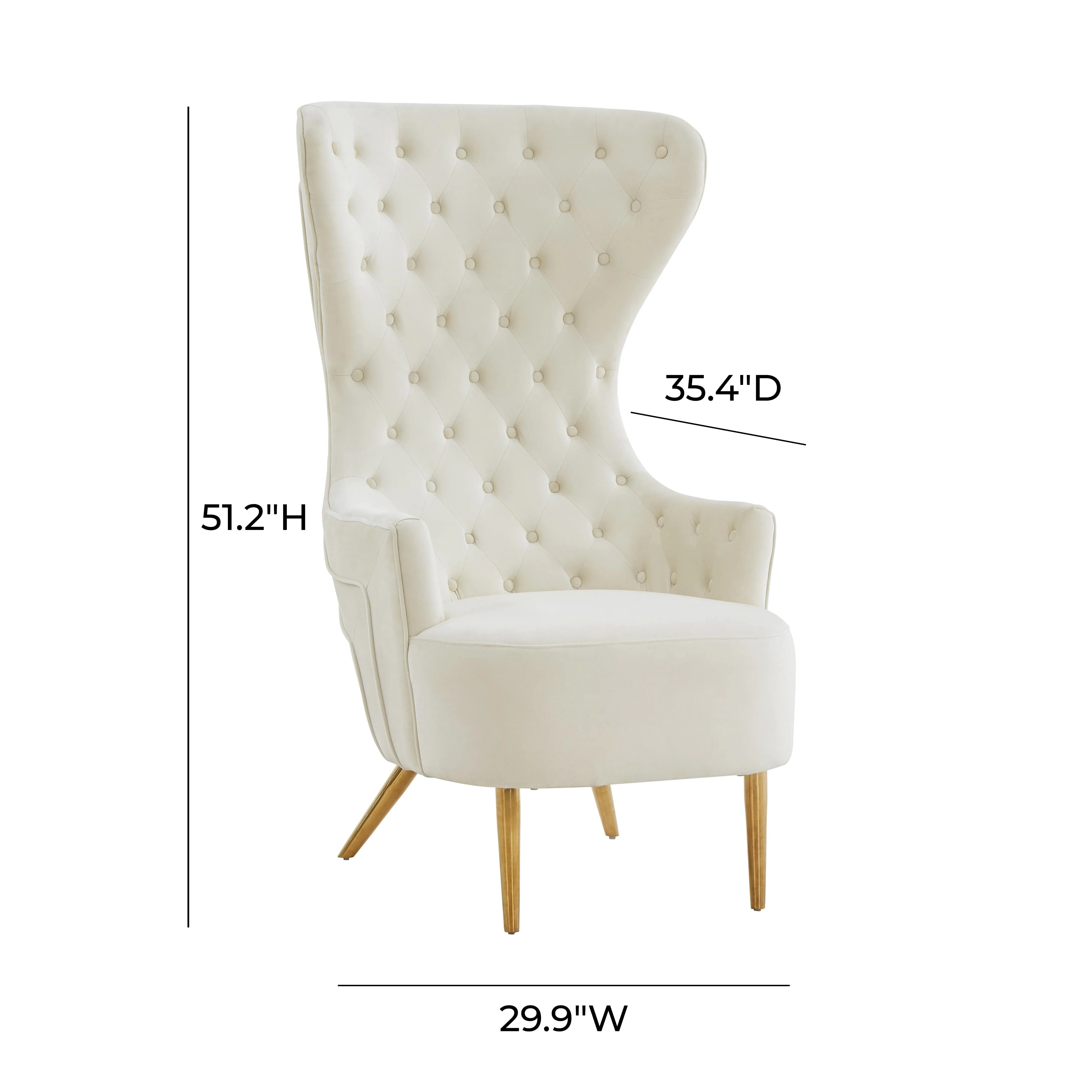 Jezebel Velvet Wingback Chair by Inspire Me! Home Decor - Image 6