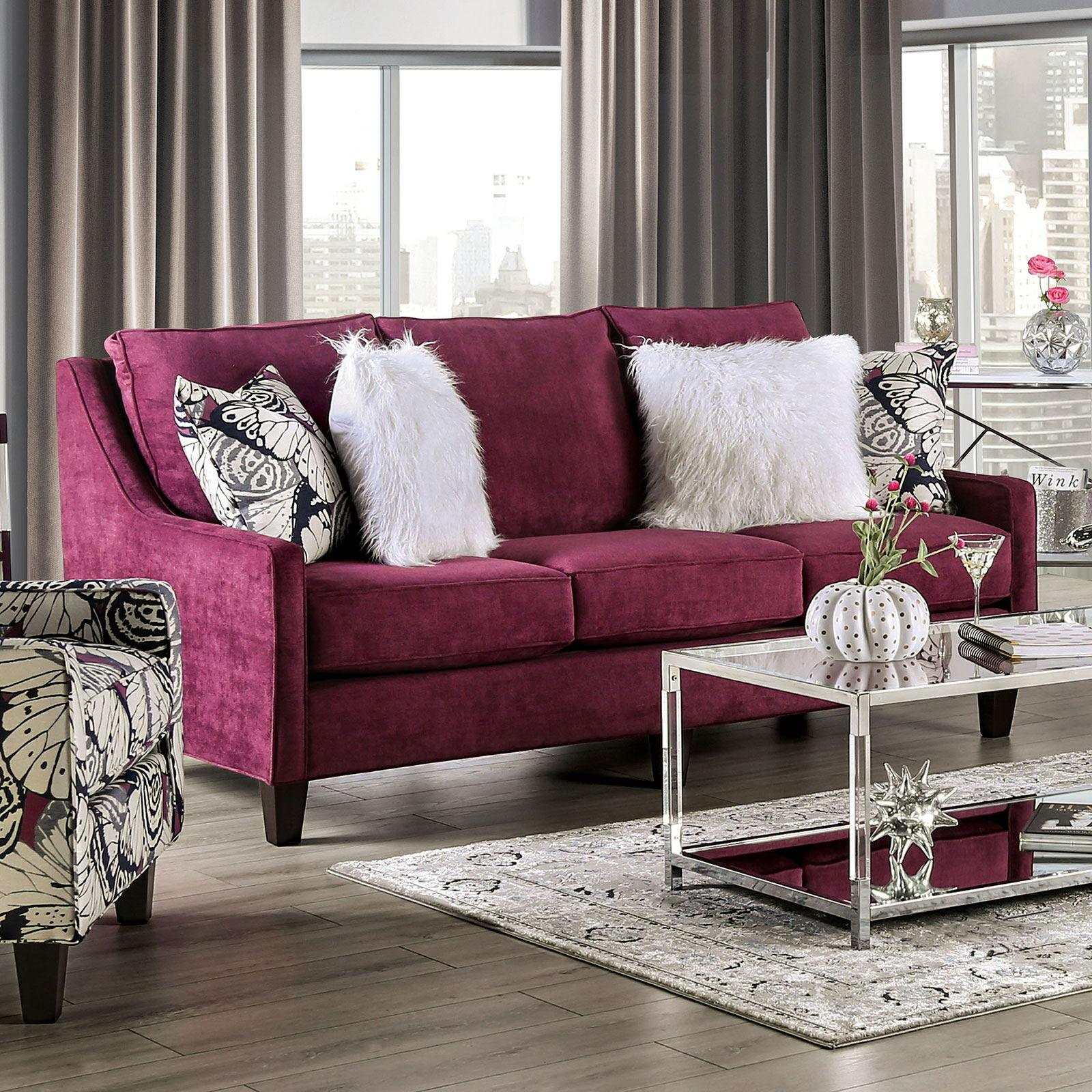 Jillian Plum Stationary Sofa & Loveseat - Image 2