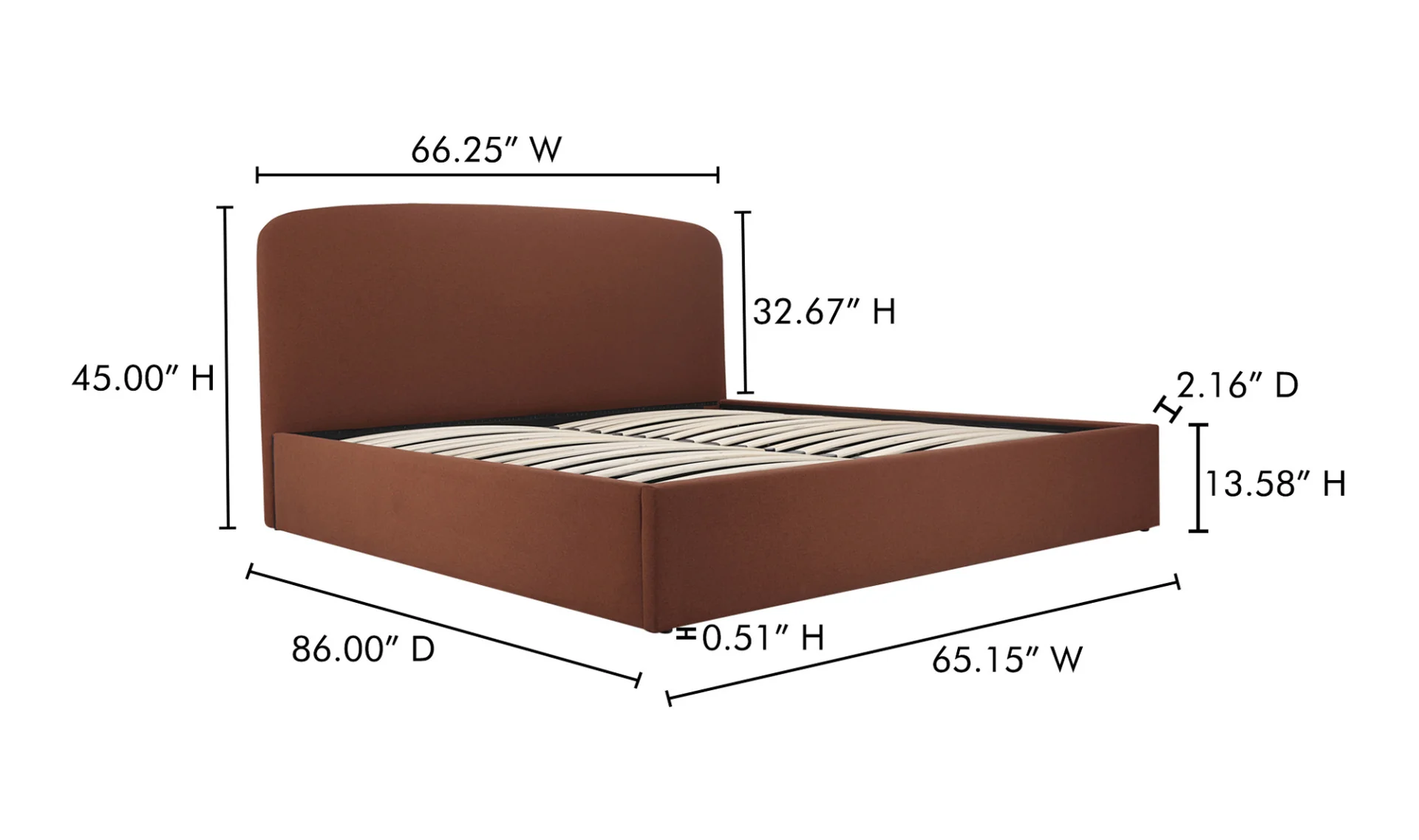 Joan Queen Storage Bed Rust - Image 14