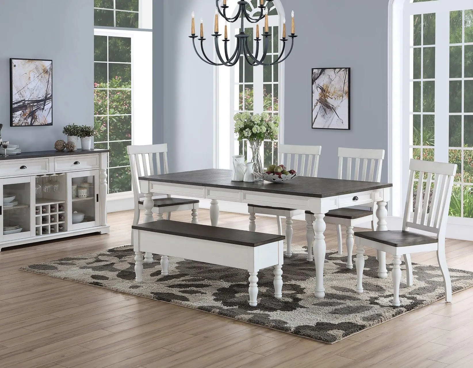 Joanna 64-80 inch Dining Table w/ 16″Leaf - Image 3