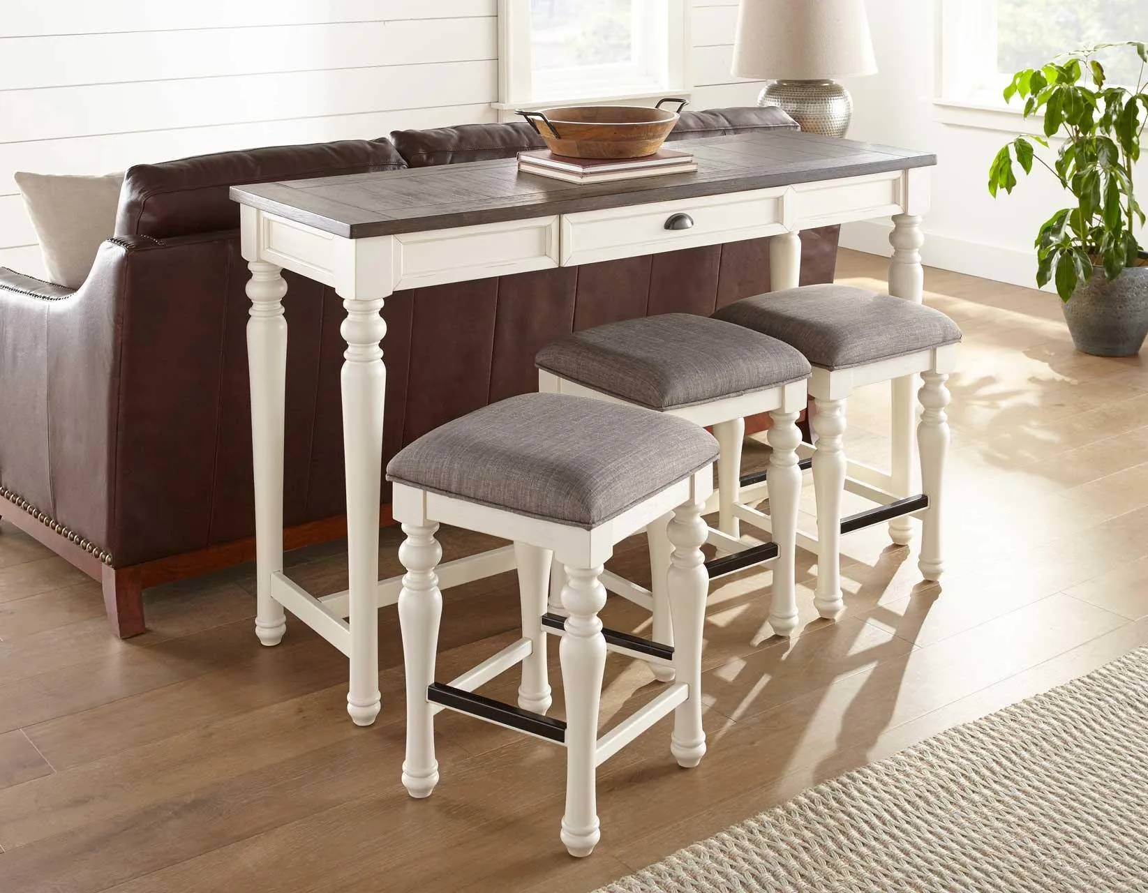 Joanna Ivory/Mocha 4-Piece Sofa Bar Set - Image 3