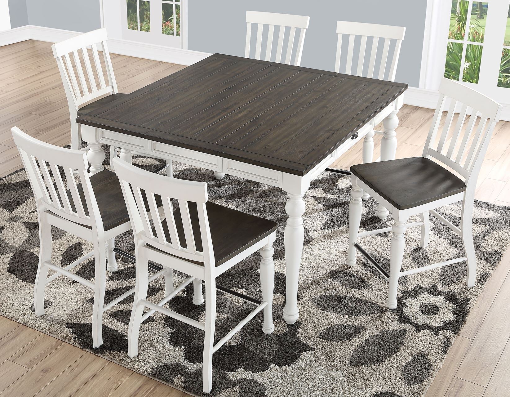 Joanna Ivory/Mocha Counter Height Dining Set - Image 2