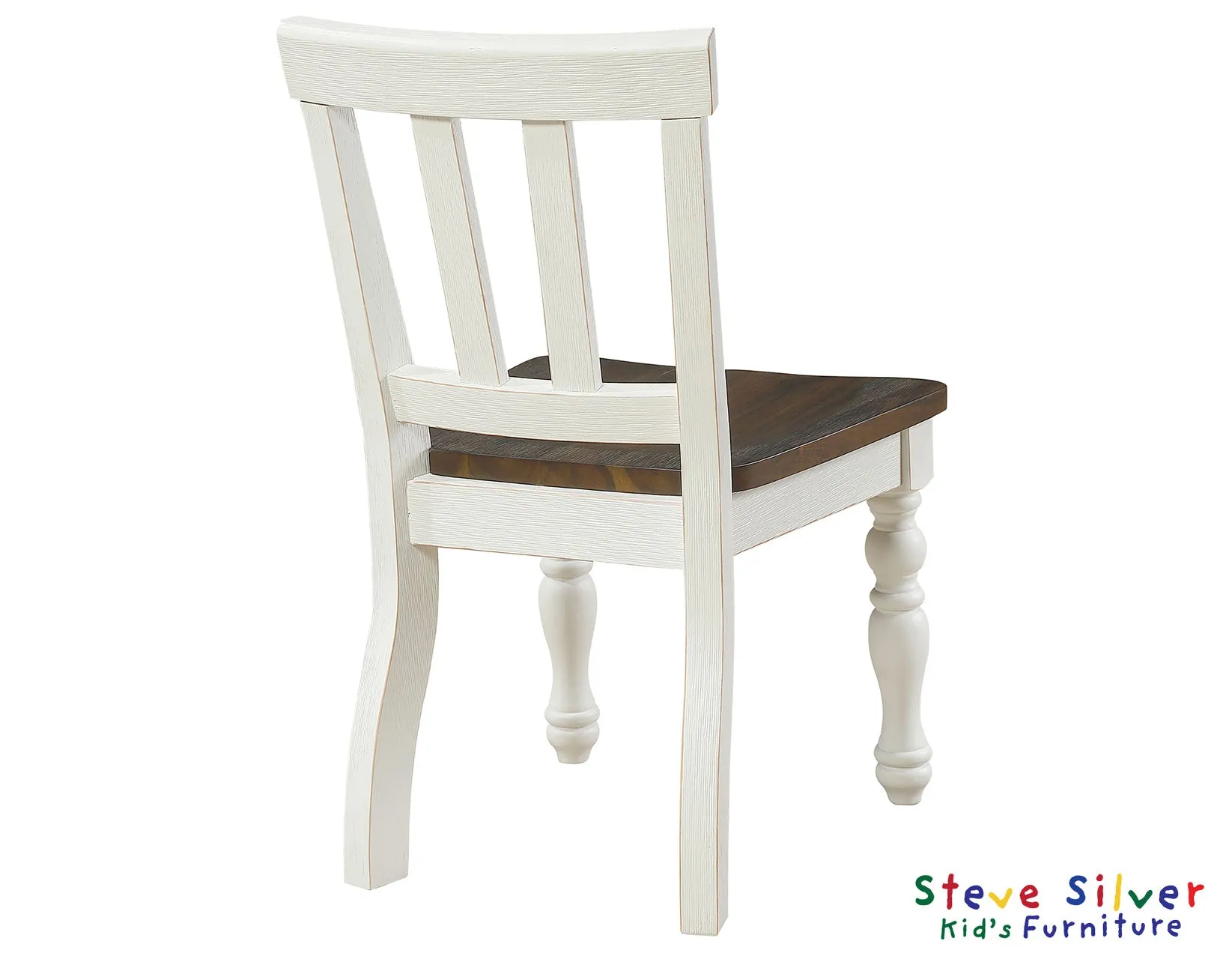 Joanna Mocha/Ivory Solid Wood Kids Dining Side Chair - Image 3