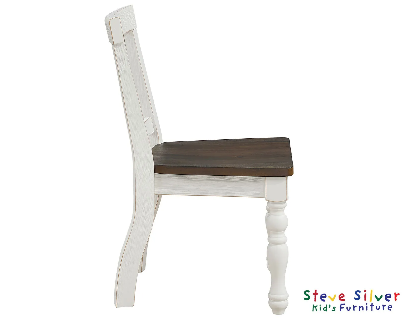 Joanna Mocha/Ivory Solid Wood Kids Dining Side Chair - Image 6