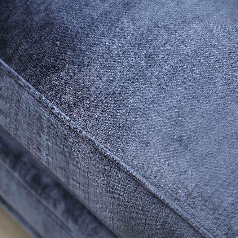 Jodie Satin Blue & Silver Stationary Sofa & Loveseat - Image 6
