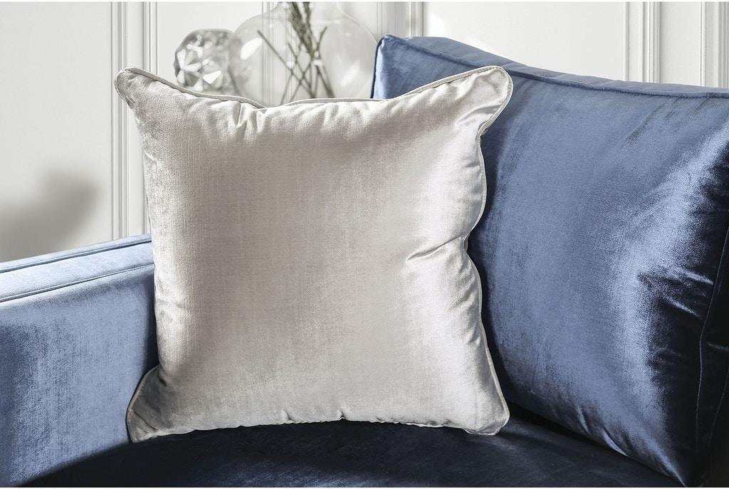 Jodie Satin Blue & Silver Stationary Sofa & Loveseat - Image 7