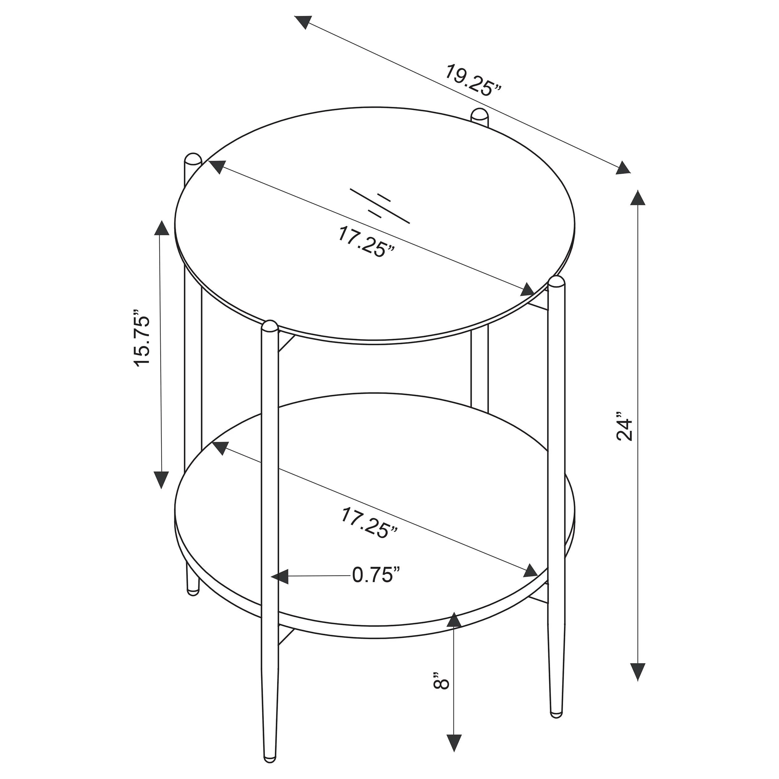 Jonelle Gold 3-Piece Round Coffee and End Table Set - Image 5