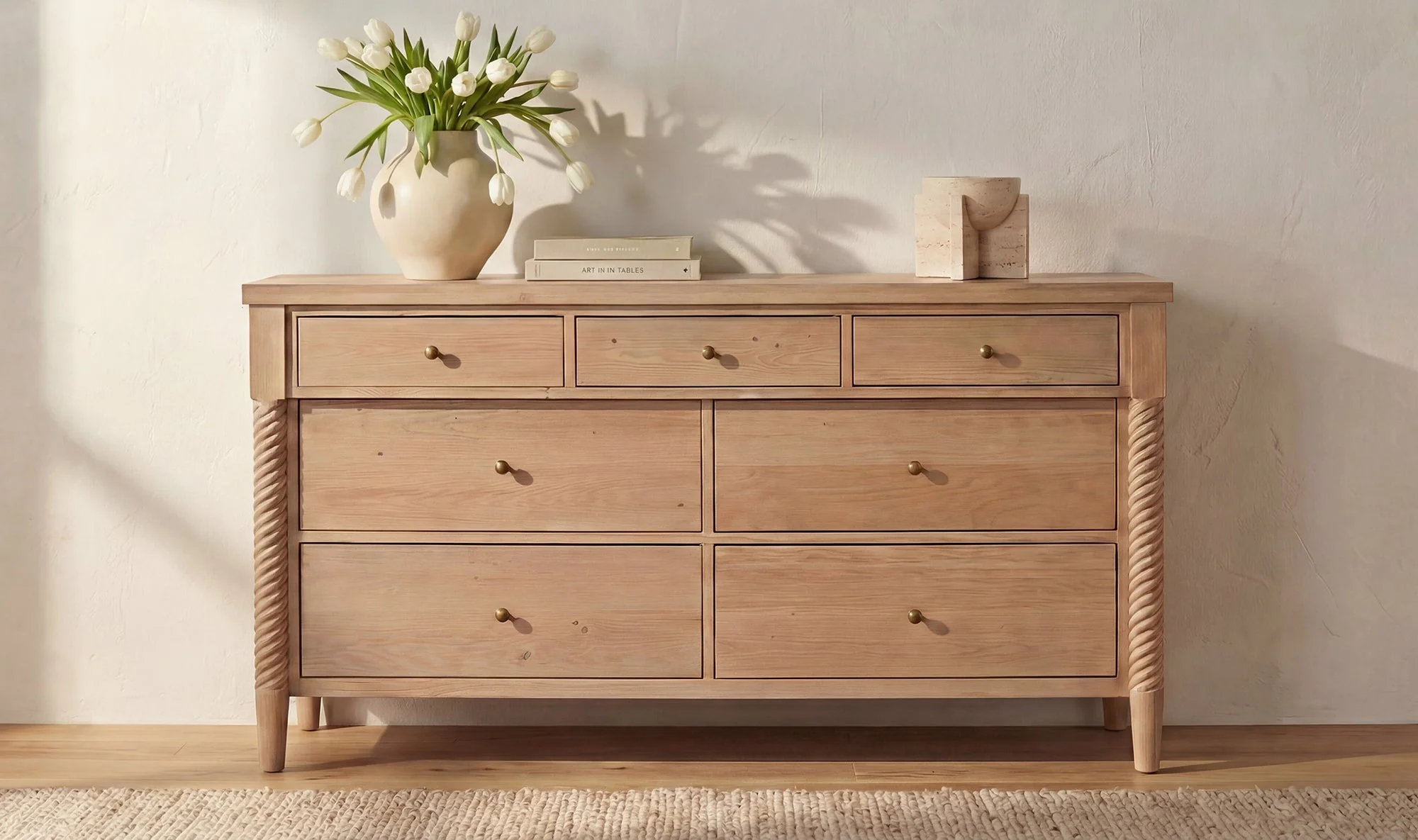 Joni 7 Drawer Dresser Natural - Image 6