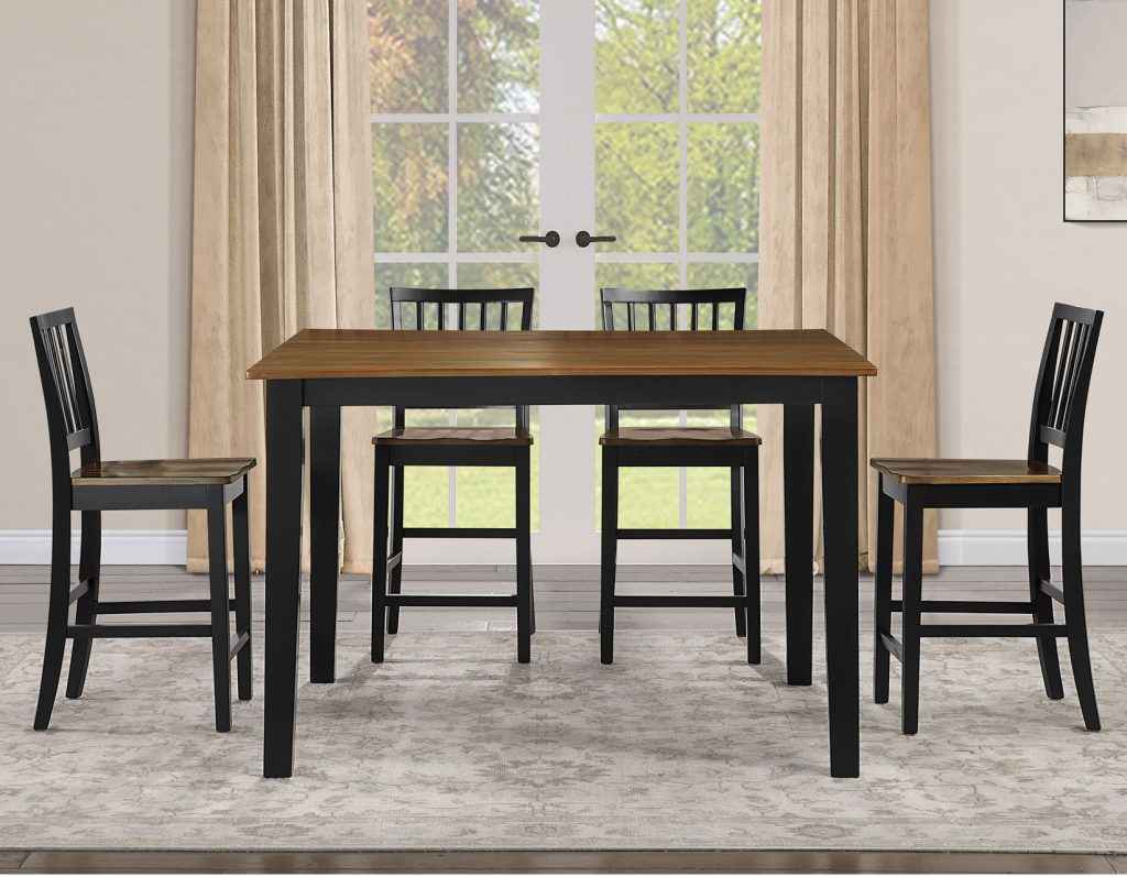 Joplin Walnut and Ebony Finish Solid Wood 24″ Farmhouse Counter Stool - Image 7