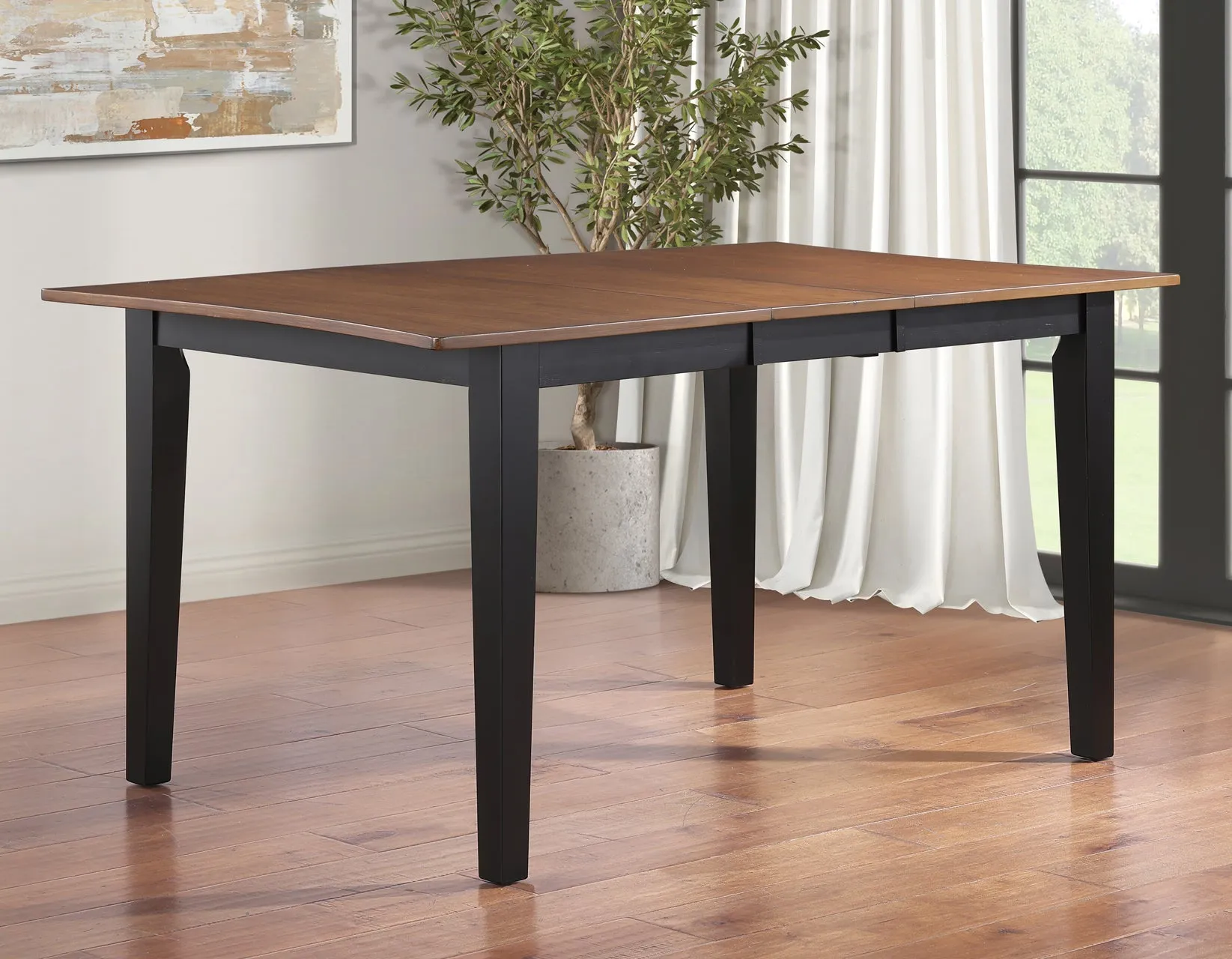 Joplin Walnut/Ebony Dining Table with 12″ Leaf - Image 4