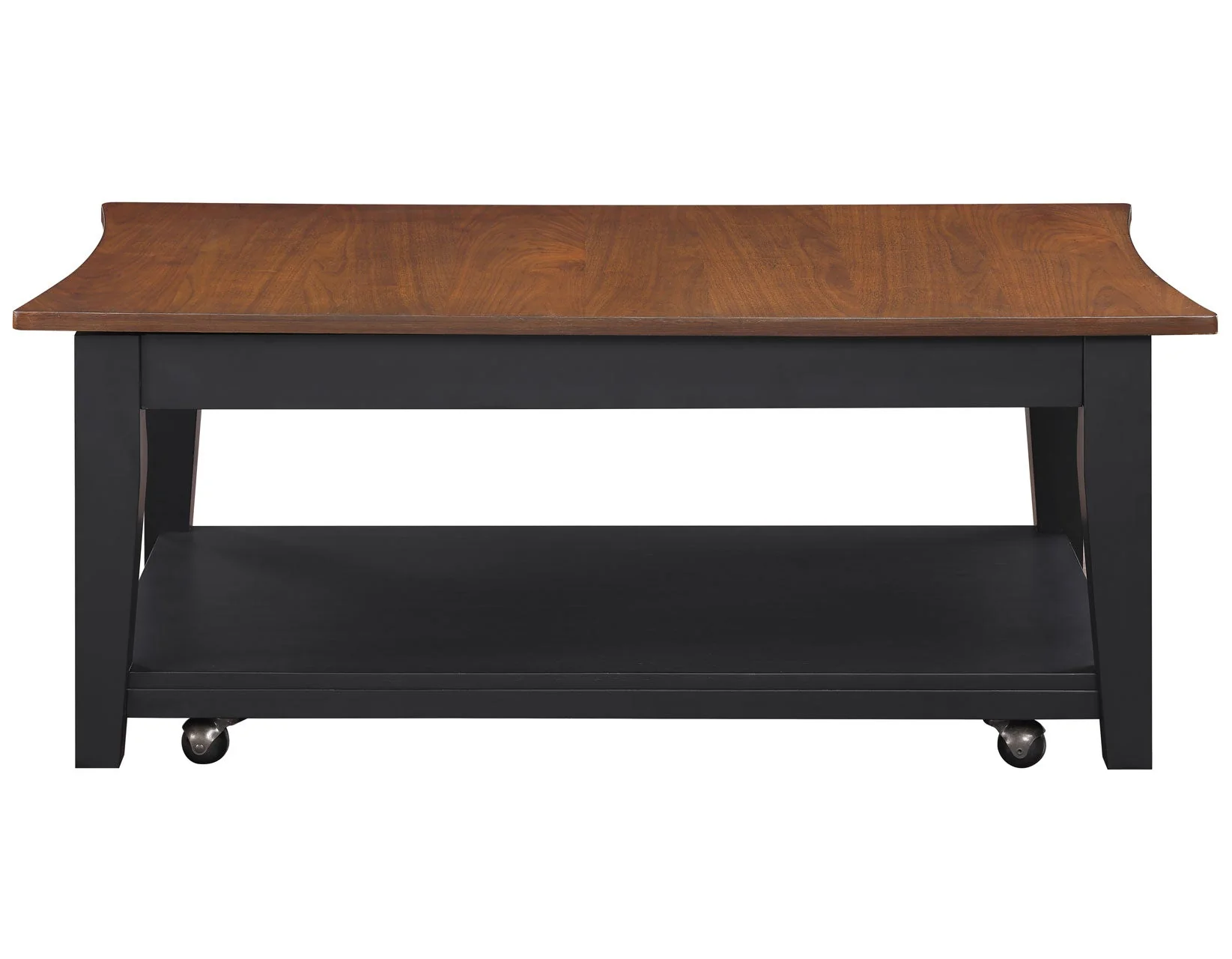Joplin Walnut/Ebony Lift-Top Cocktail Table with Casters - Image 3
